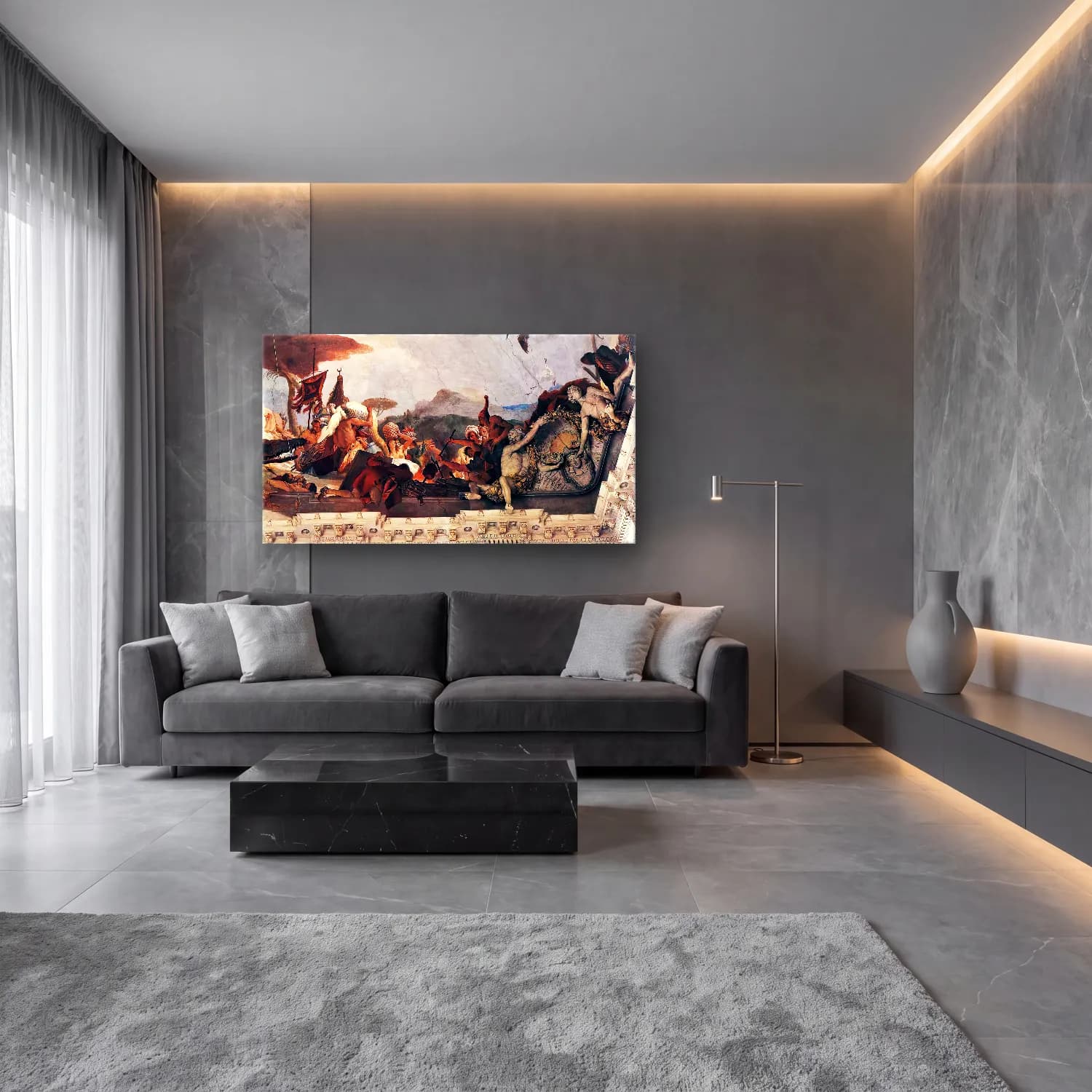 Giovanni Battista Tiepolo – Apollo and the Continents (America, right-hand side) cam tablo — lüks salon duvarında