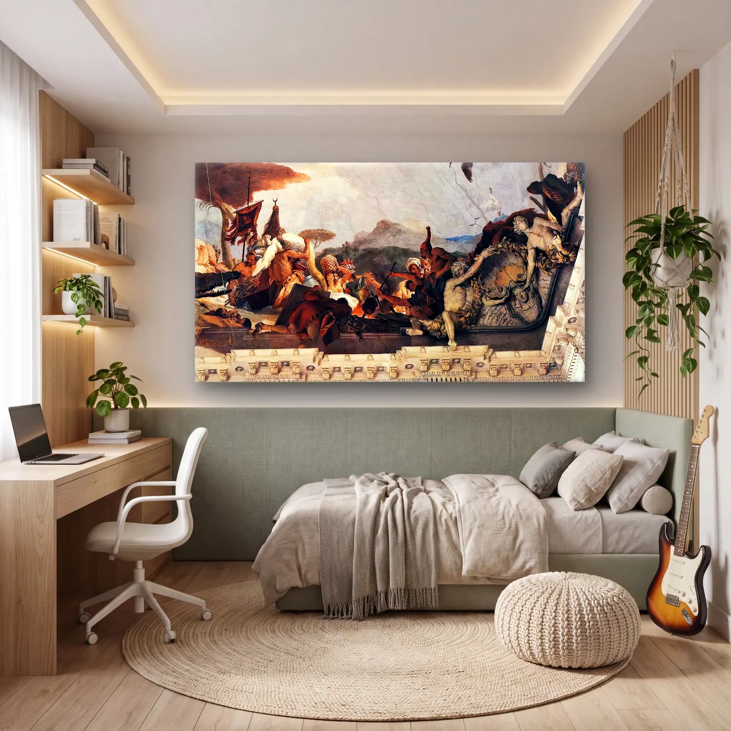 Giovanni Battista Tiepolo – Apollo and the Continents (America, right-hand side) cam tablo — genç odasında