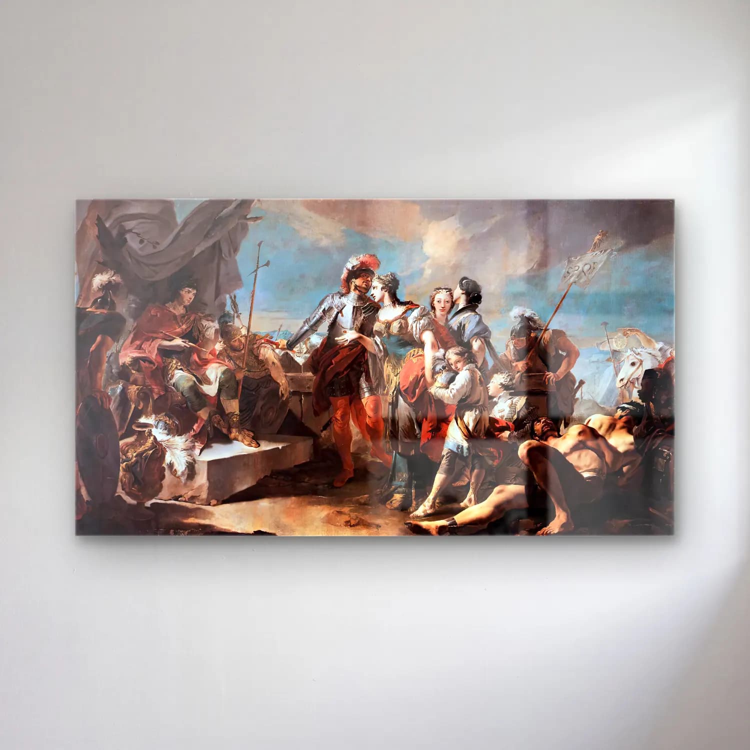 Giovanni Battista Tiepolo – Queen Zenobia before Emperor Aurelianus cam tablo — Giovanni Battista Tiepolo – Queen Zenobia before Emperor Aurelianus — yağlı boya savaş sahnesi