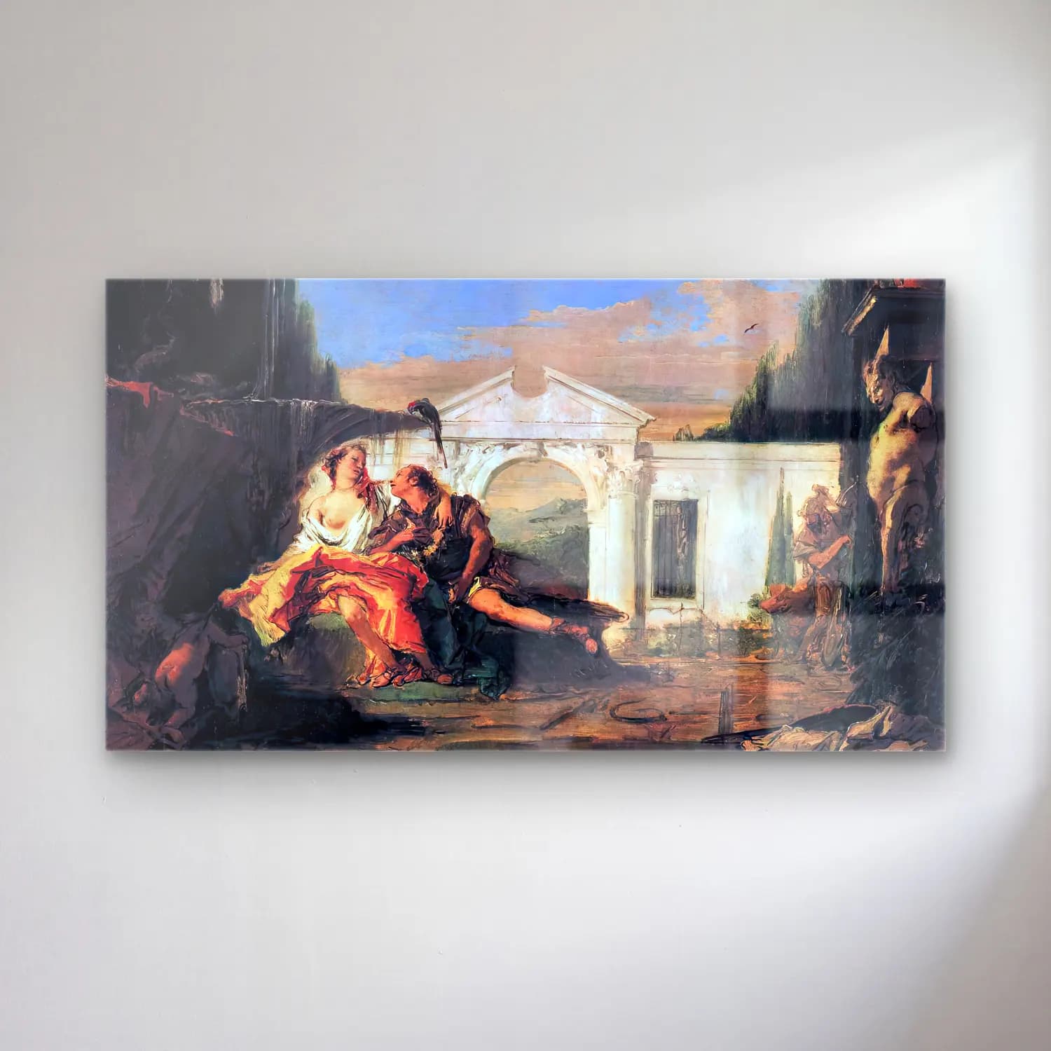 Giovanni Battista Tiepolo – Rinaldo and Armida cam tablo — Giovanni Battista Tiepolo – Rinaldo and Armida — yağlı boya mitolojik sahne