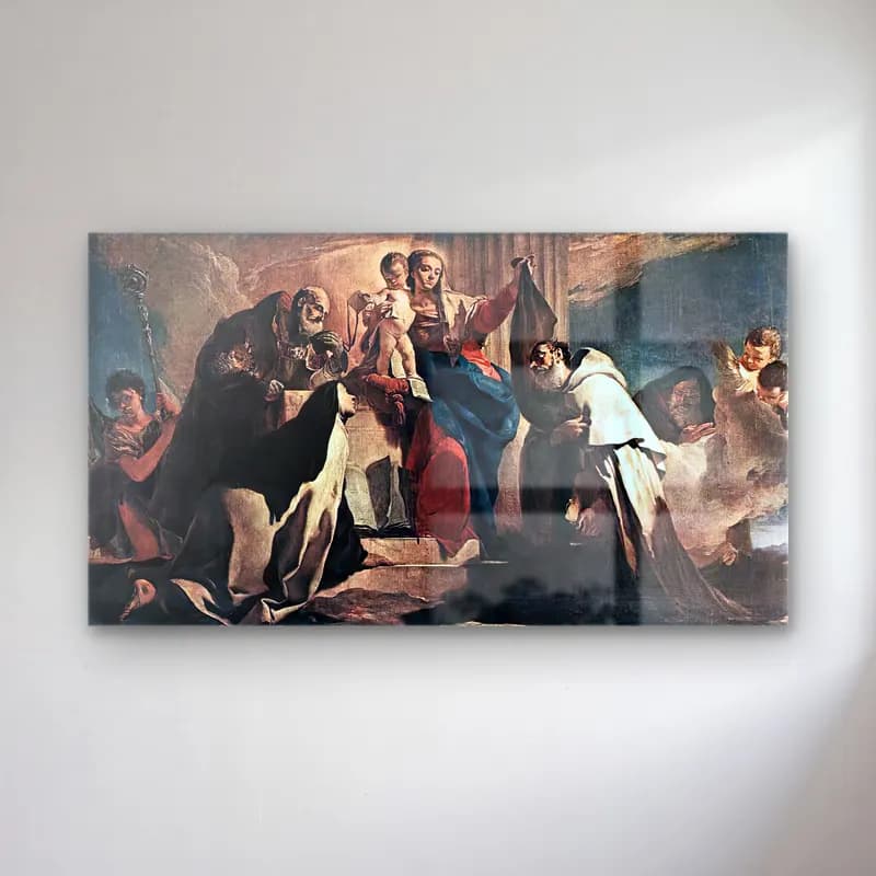 Giovanni Battista Tiepolo – The Madonna of Carmel and the Souls of the Purgatory… cam tablo — Giovanni Battista Tiepolo – The Madonna of Carmel and the Souls of the Purgatory… — yağlı boya dini sahne