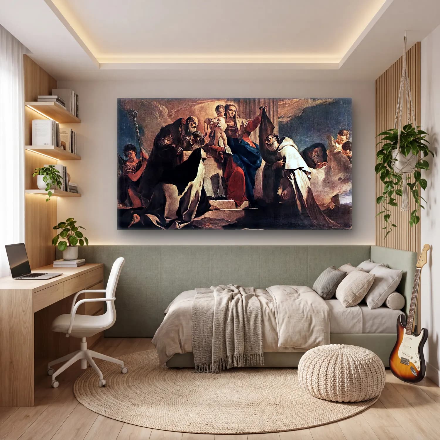 Giovanni Battista Tiepolo – The Madonna of Carmel and the Souls of the Purgatory… cam tablo — genç odasında