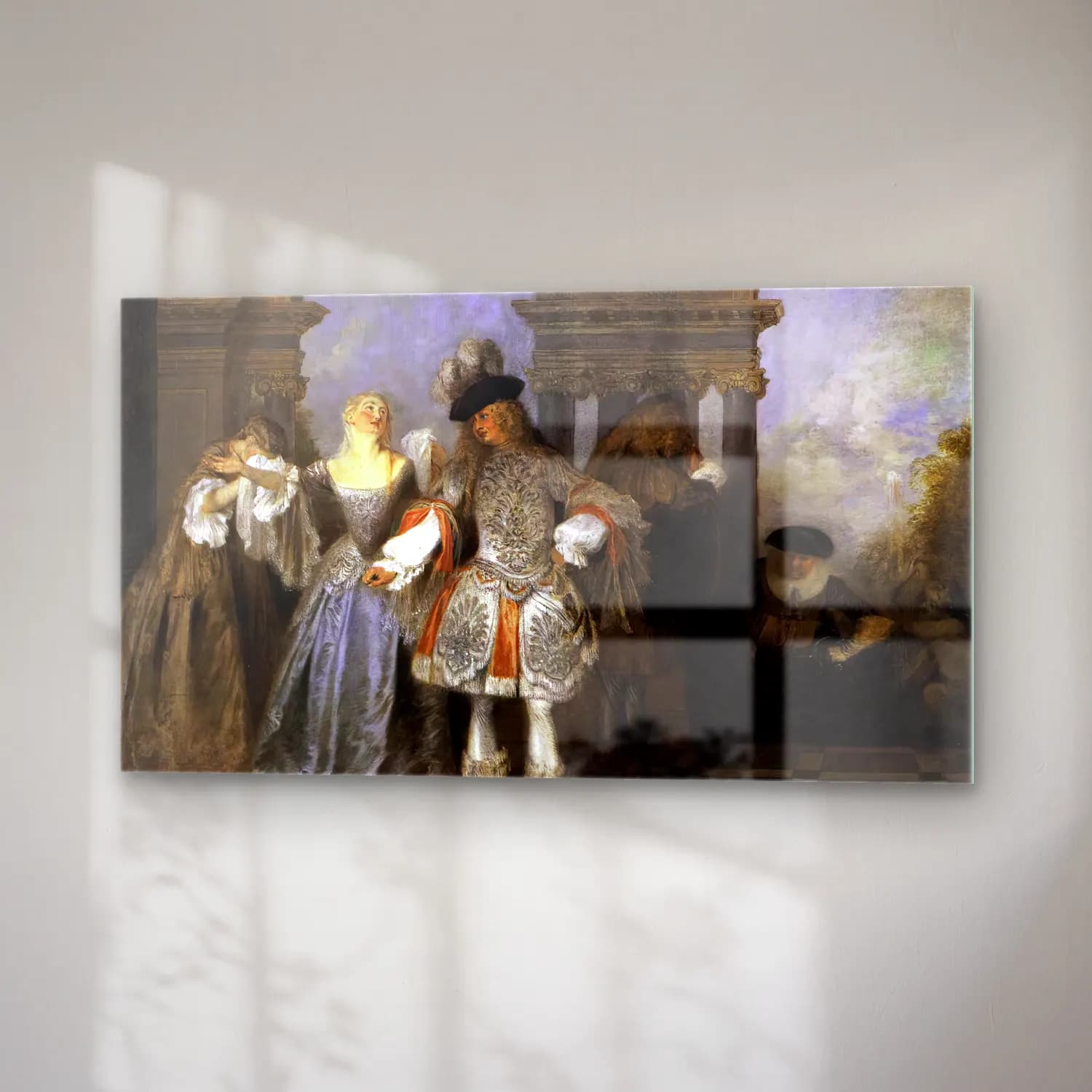 Jean-Antoine Watteau – Actors from the Comédie Française cam tablo — sağ açıdan görünüm