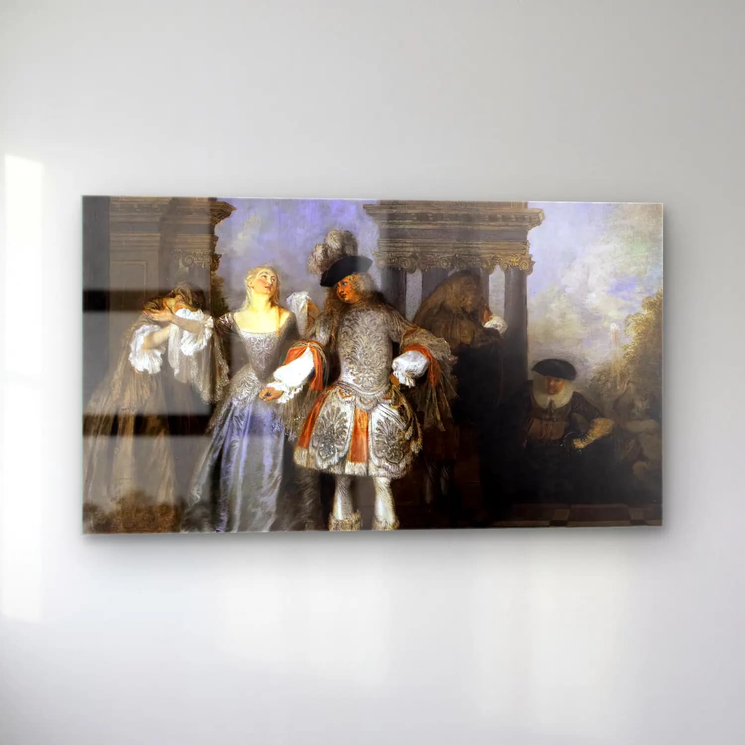 Jean-Antoine Watteau – Actors from the Comédie Française cam tablo — sol açıdan görünüm