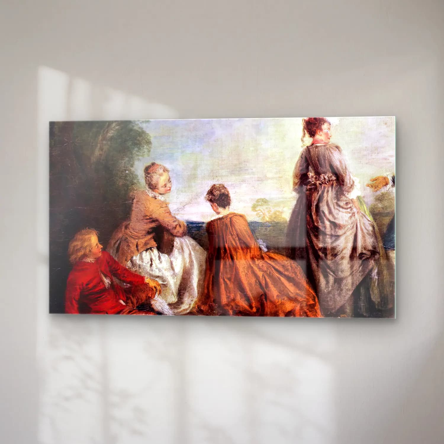 Jean-Antoine Watteau – An Embarrassing Proposal (detail) cam tablo — sağ açıdan görünüm