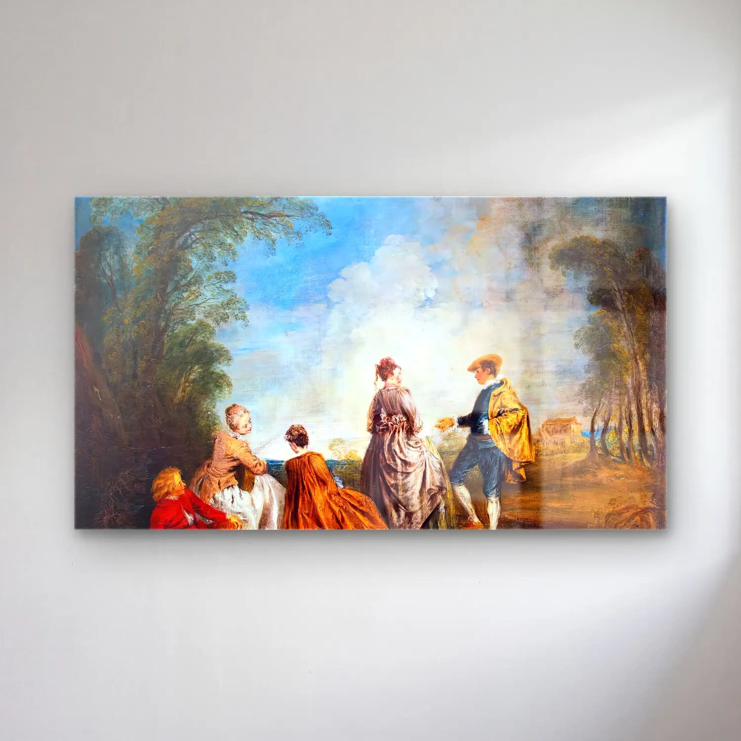 Jean-Antoine Watteau – An Embarrassing Proposal cam tablo — Jean-Antoine Watteau – An Embarrassing Proposal — empresyonist dansçılar