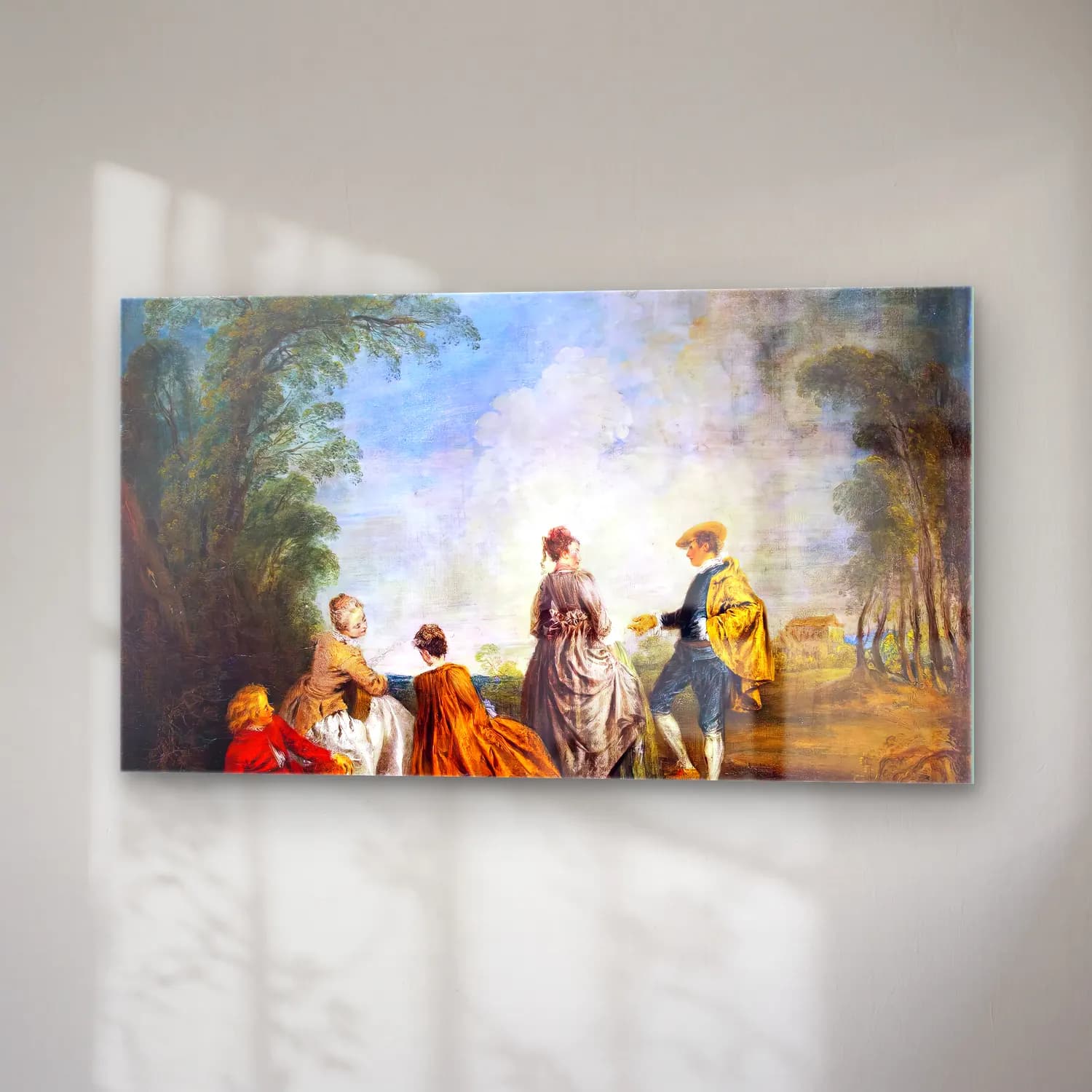 Jean-Antoine Watteau – An Embarrassing Proposal cam tablo — sağ açıdan görünüm