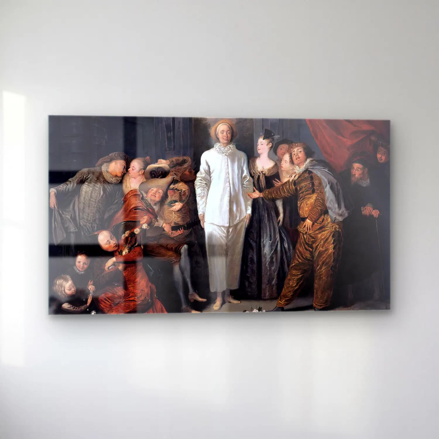 Jean-Antoine Watteau – Italian Comedians cam tablo — sol açıdan görünüm