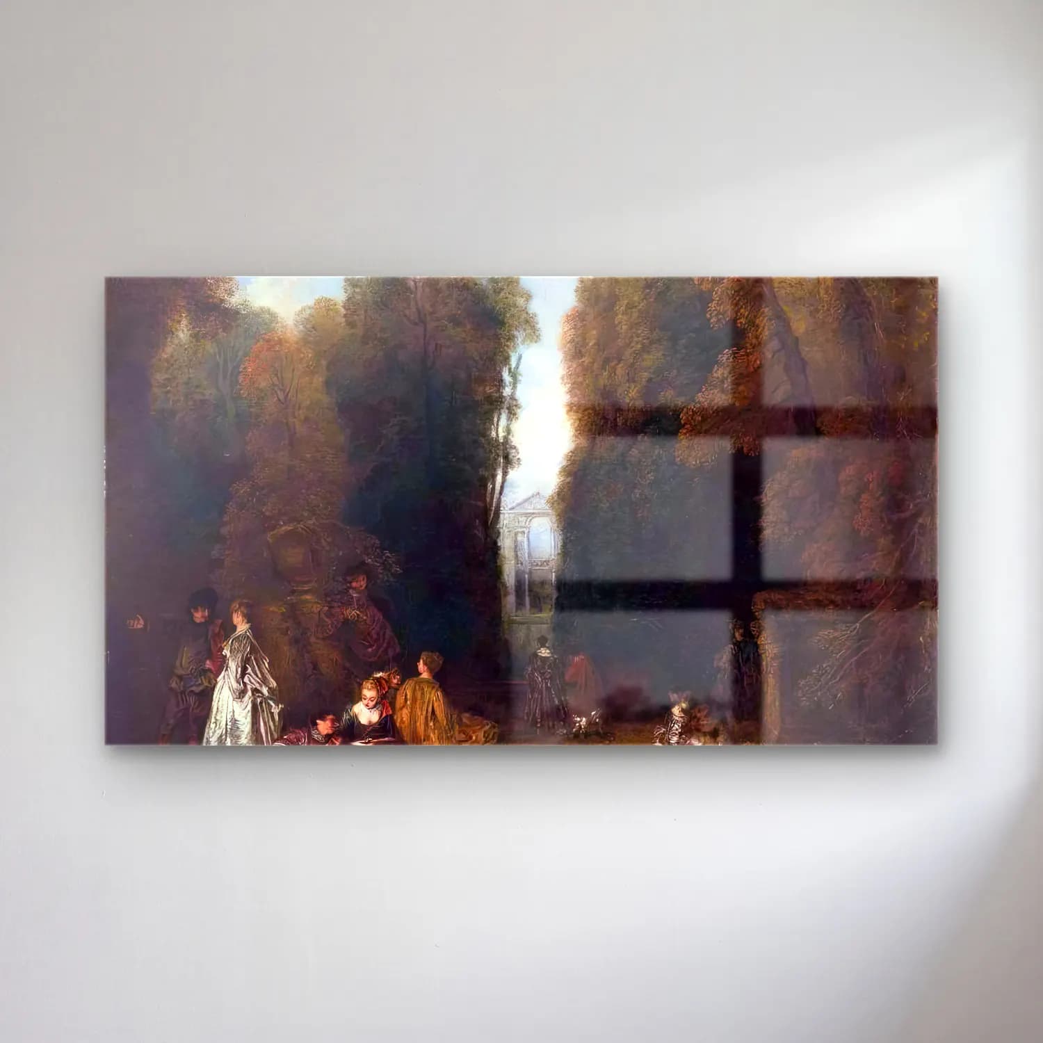 Jean-Antoine Watteau – La Perspective (View through the Trees) cam tablo — Jean-Antoine Watteau – La Perspective (View through the Trees) — empresyonist dini sahne