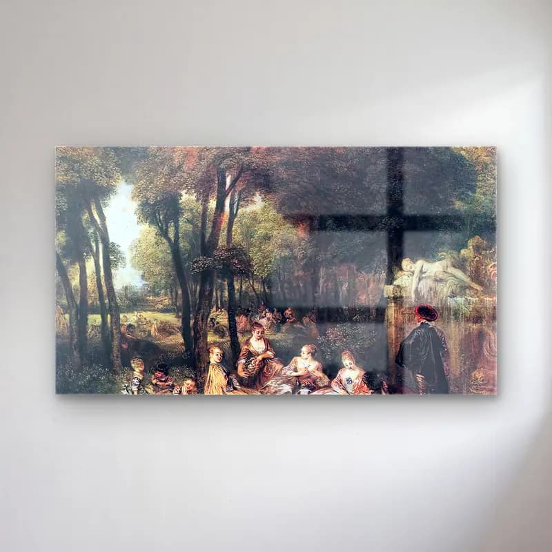 Jean-Antoine Watteau – Les Champs Elysées cam tablo — Jean-Antoine Watteau – Les Champs Elysées — vintage dini sahne