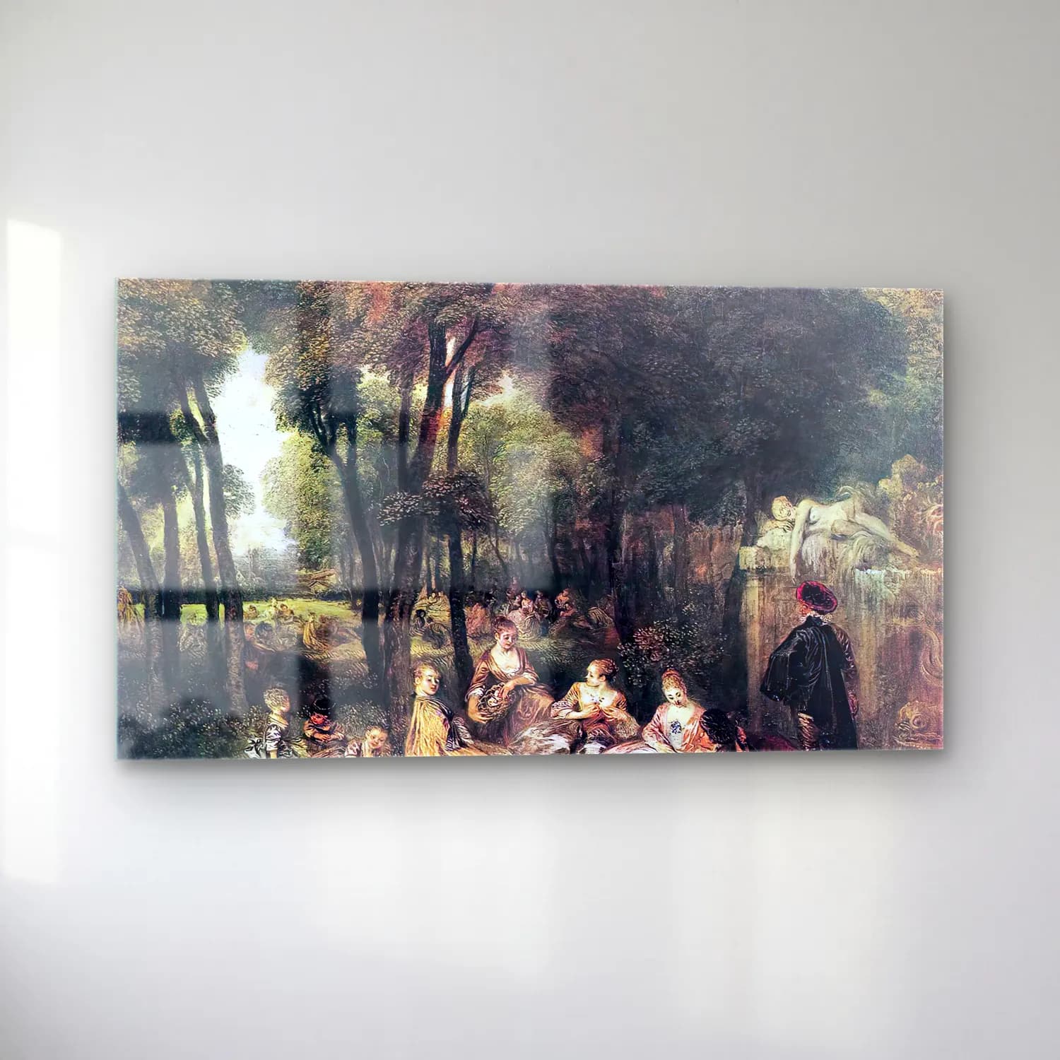 Jean-Antoine Watteau – Les Champs Elysées cam tablo — sol açıdan görünüm
