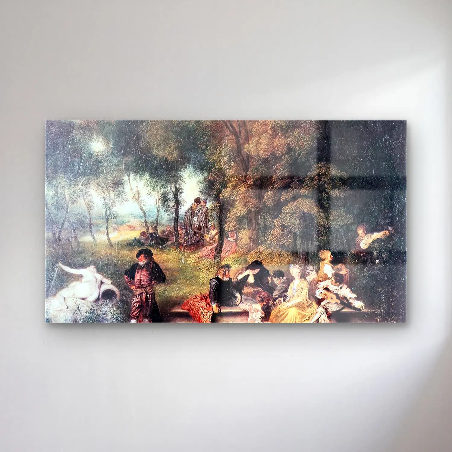 Jean-Antoine Watteau – Merry Company in the Open Air cam tablo — Jean-Antoine Watteau – Merry Company in the Open Air — empresyonist dini sahne