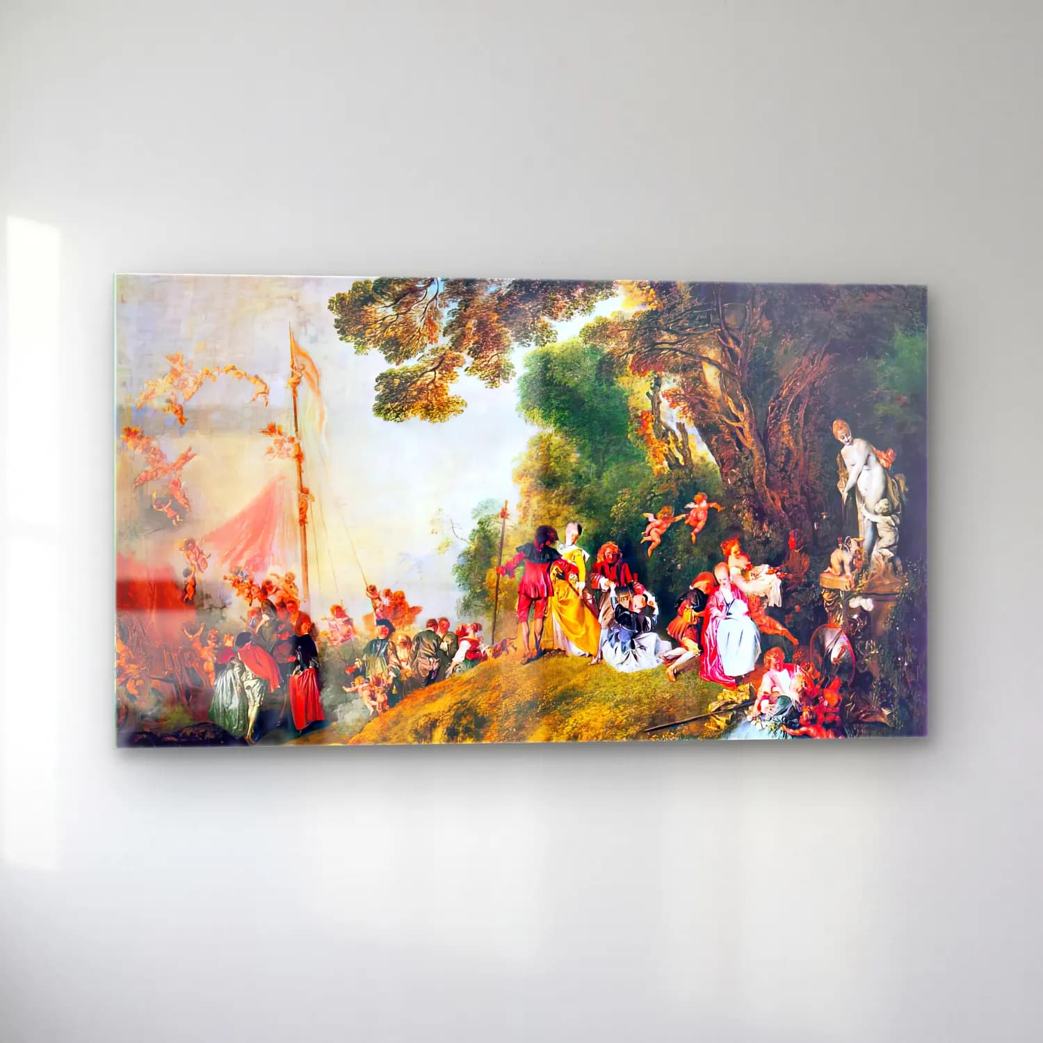 Jean-Antoine Watteau – Pilgrimage to Cythera cam tablo — sol açıdan görünüm