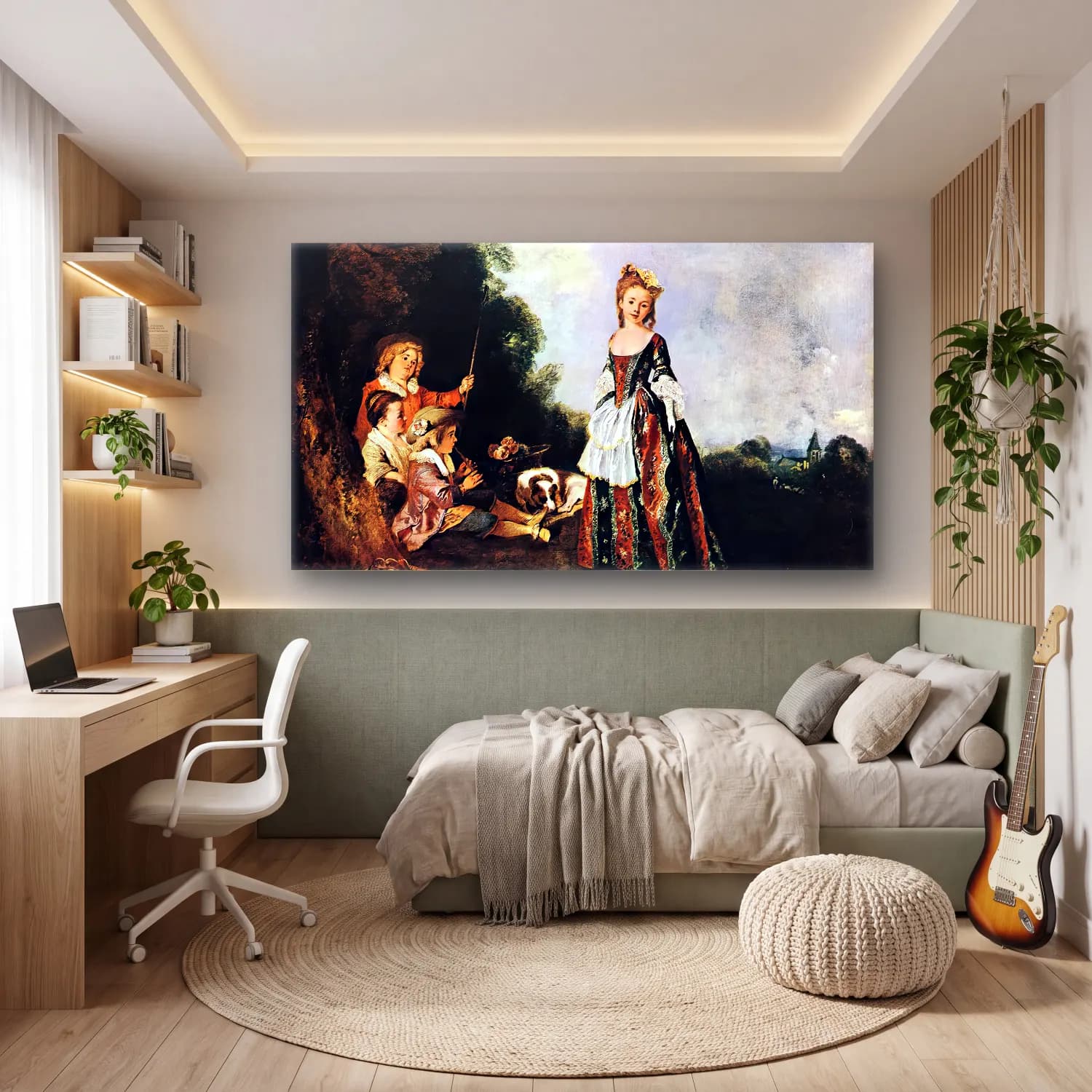 Jean-Antoine Watteau – The Dance cam tablo — genç odasında