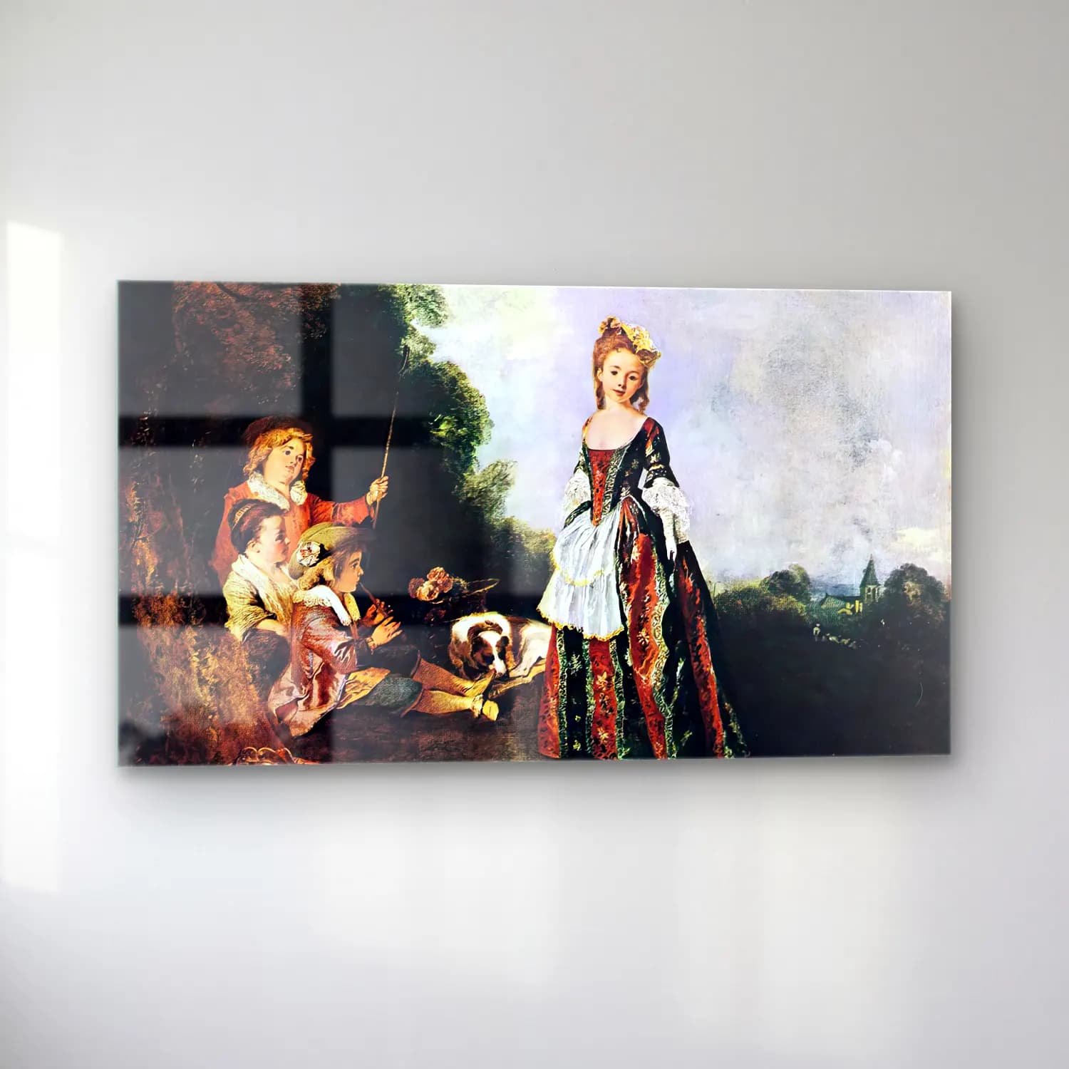 Jean-Antoine Watteau – The Dance cam tablo — sol açıdan görünüm