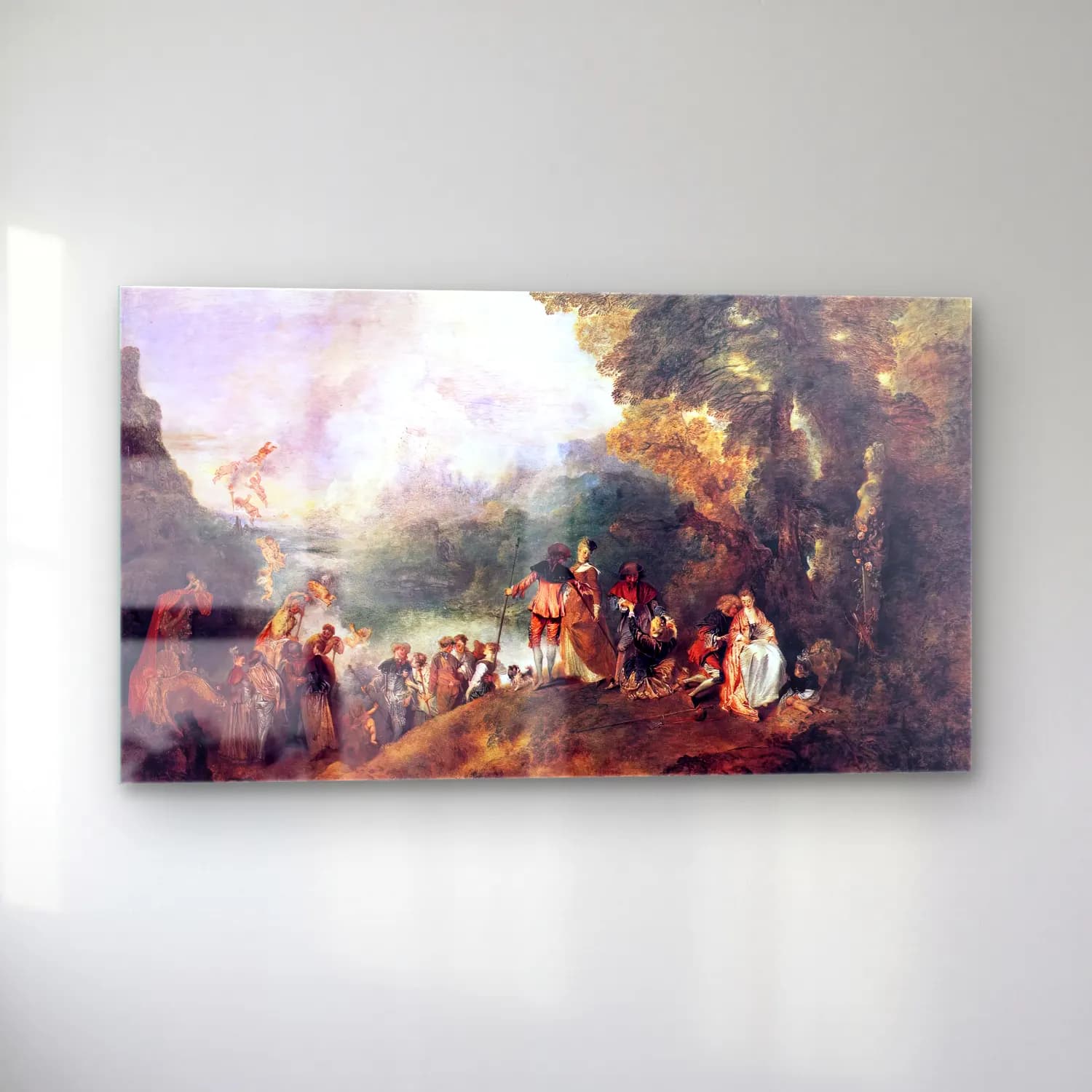Jean-Antoine Watteau – The Embarkation for Cythera cam tablo — sol açıdan görünüm