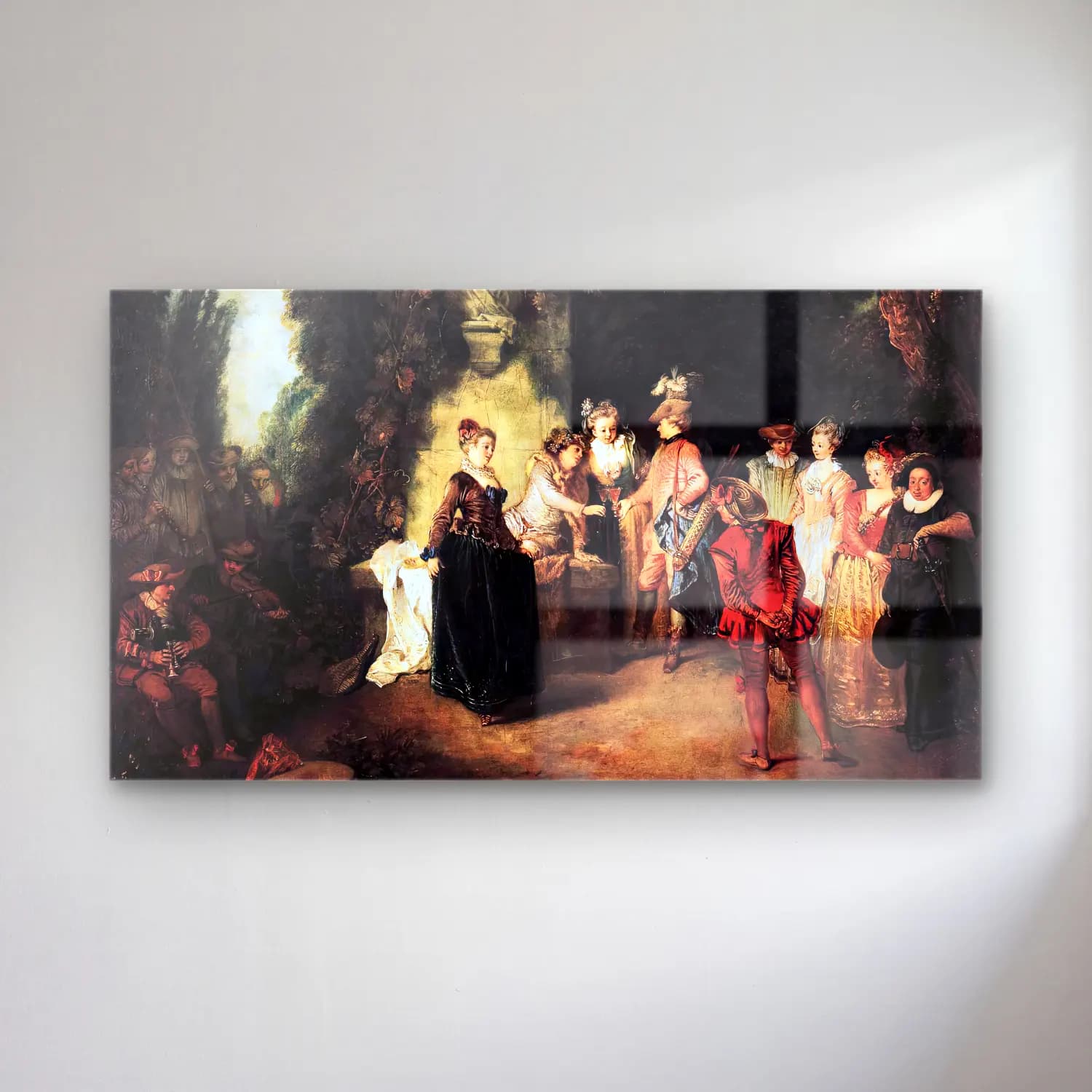 Jean-Antoine Watteau – The French Comedy cam tablo — Jean-Antoine Watteau – The French Comedy — yağlı boya dini sahne