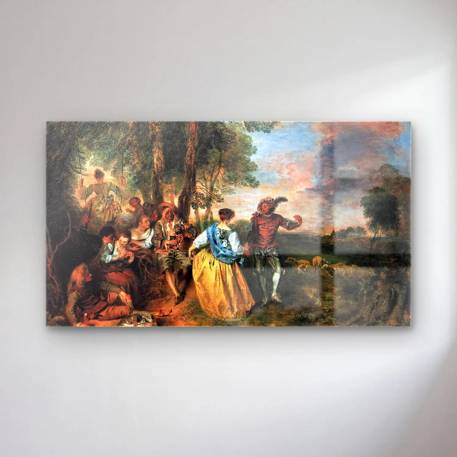 Jean-Antoine Watteau – The Shepherds cam tablo — Jean-Antoine Watteau – The Shepherds — empresyonist dansçılar