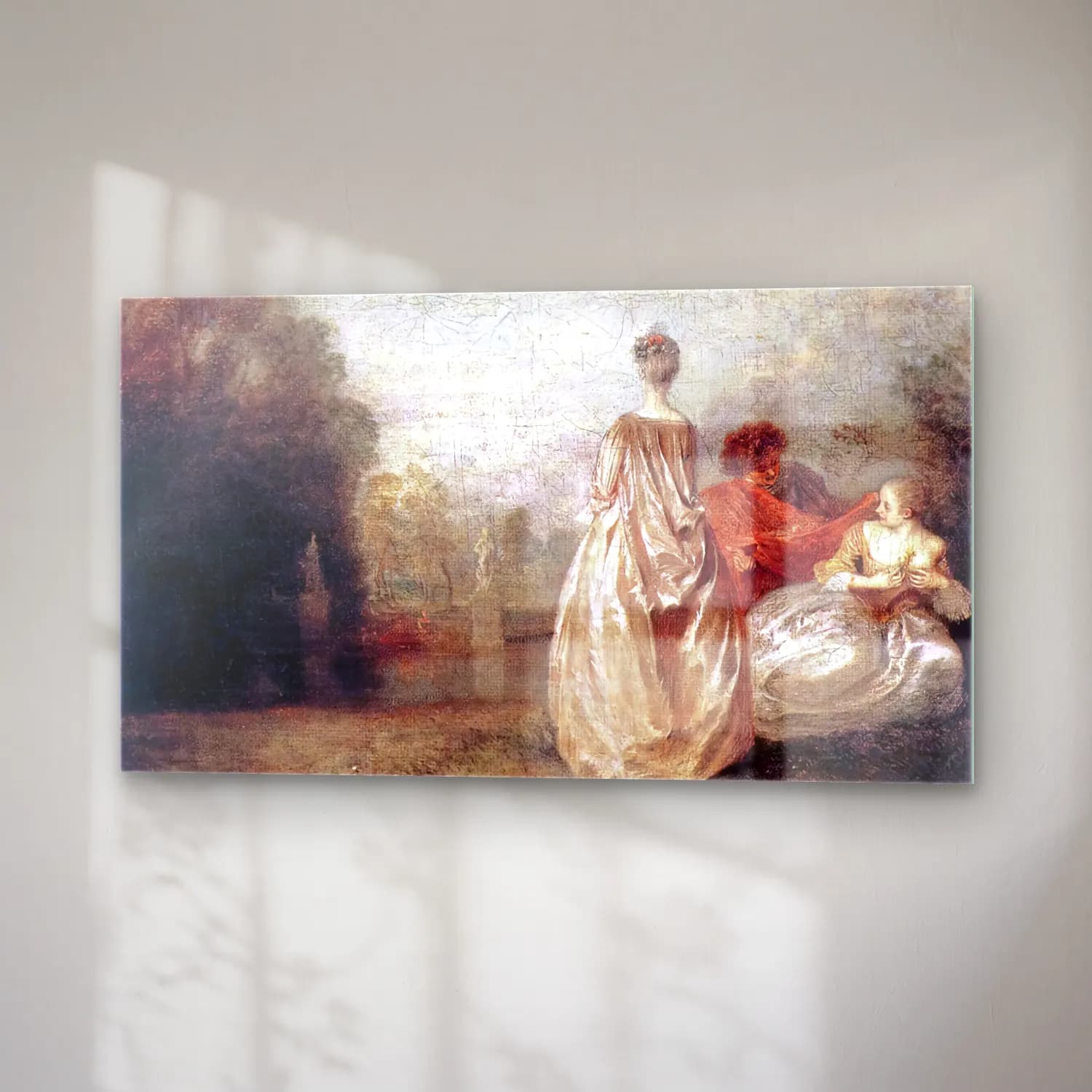 Jean-Antoine Watteau – Two Cousins cam tablo — sağ açıdan görünüm