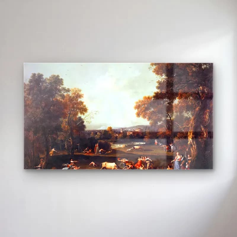 Francesco Zuccarelli – Bull-Hunting cam tablo — Francesco Zuccarelli – Bull-Hunting — yağlı boya kırda nehir