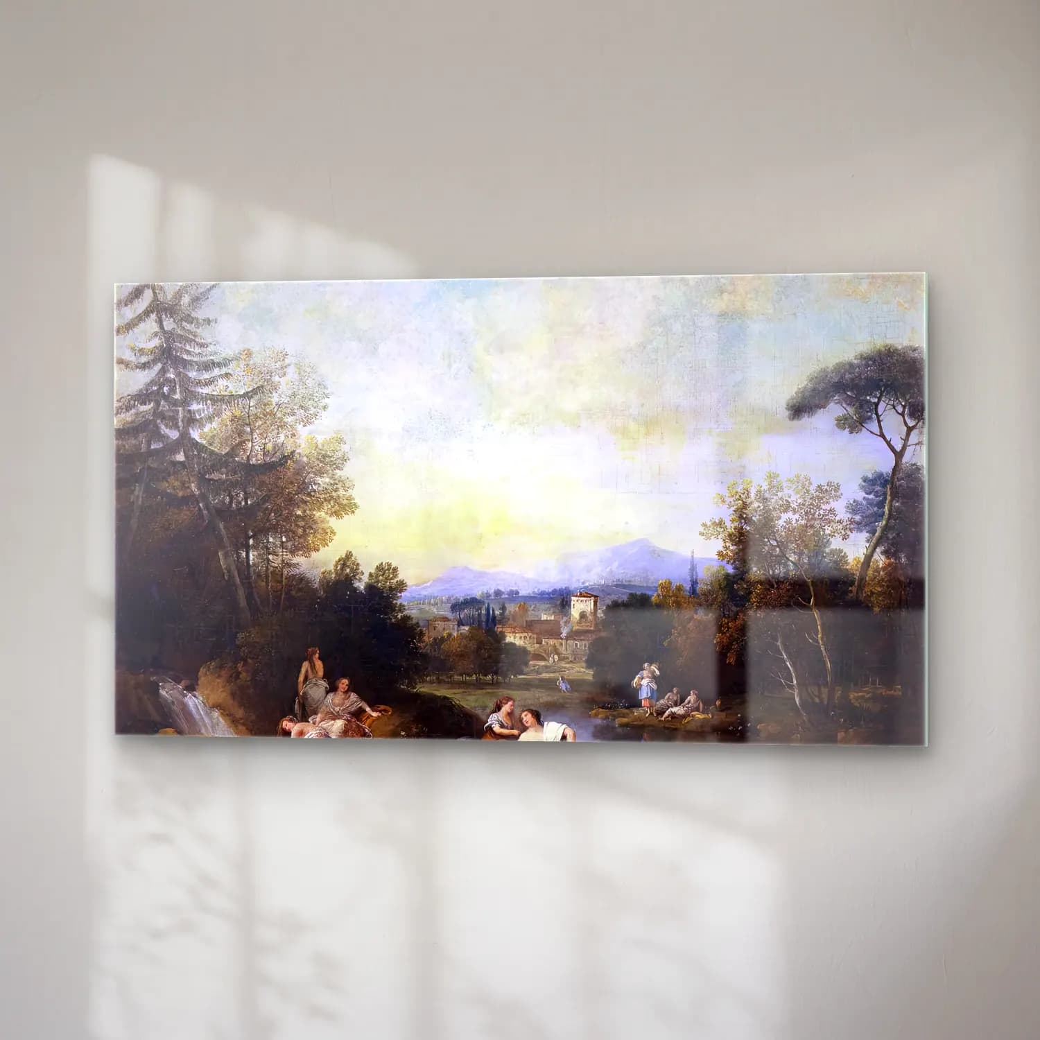 Francesco Zuccarelli – Landscape with Girls at the River cam tablo — sağ açıdan görünüm