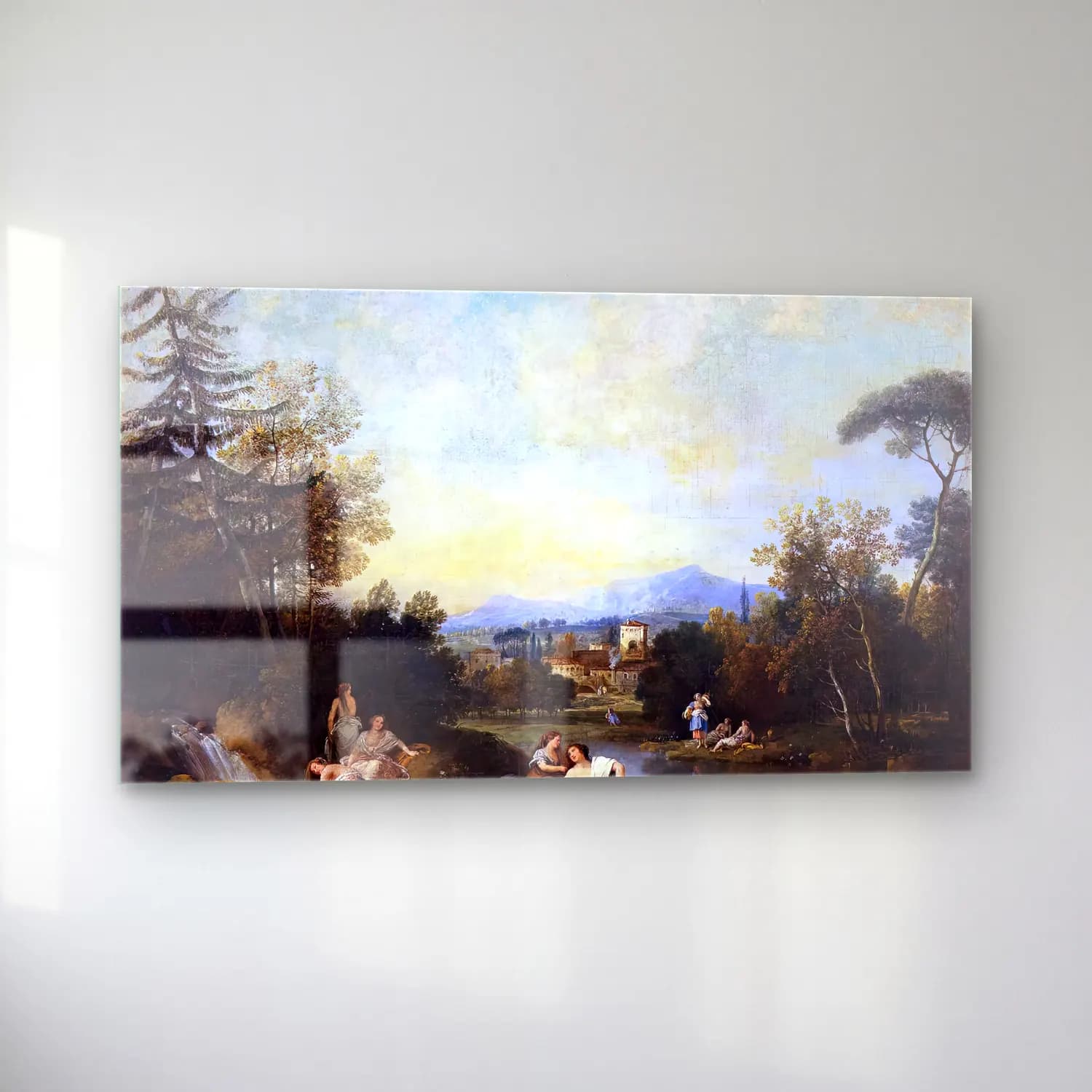 Francesco Zuccarelli – Landscape with Girls at the River cam tablo — sol açıdan görünüm