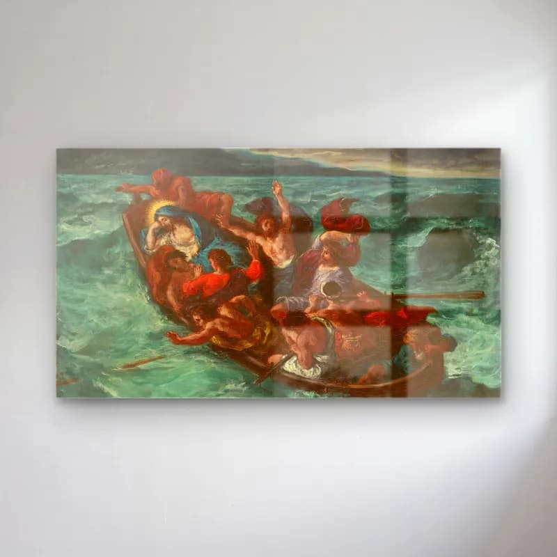 Eugene Delacroix – Christ Asleep during the Tempest cam tablo — Eugene Delacroix – Christ Asleep during the Tempest — yağlı boya dini sahne