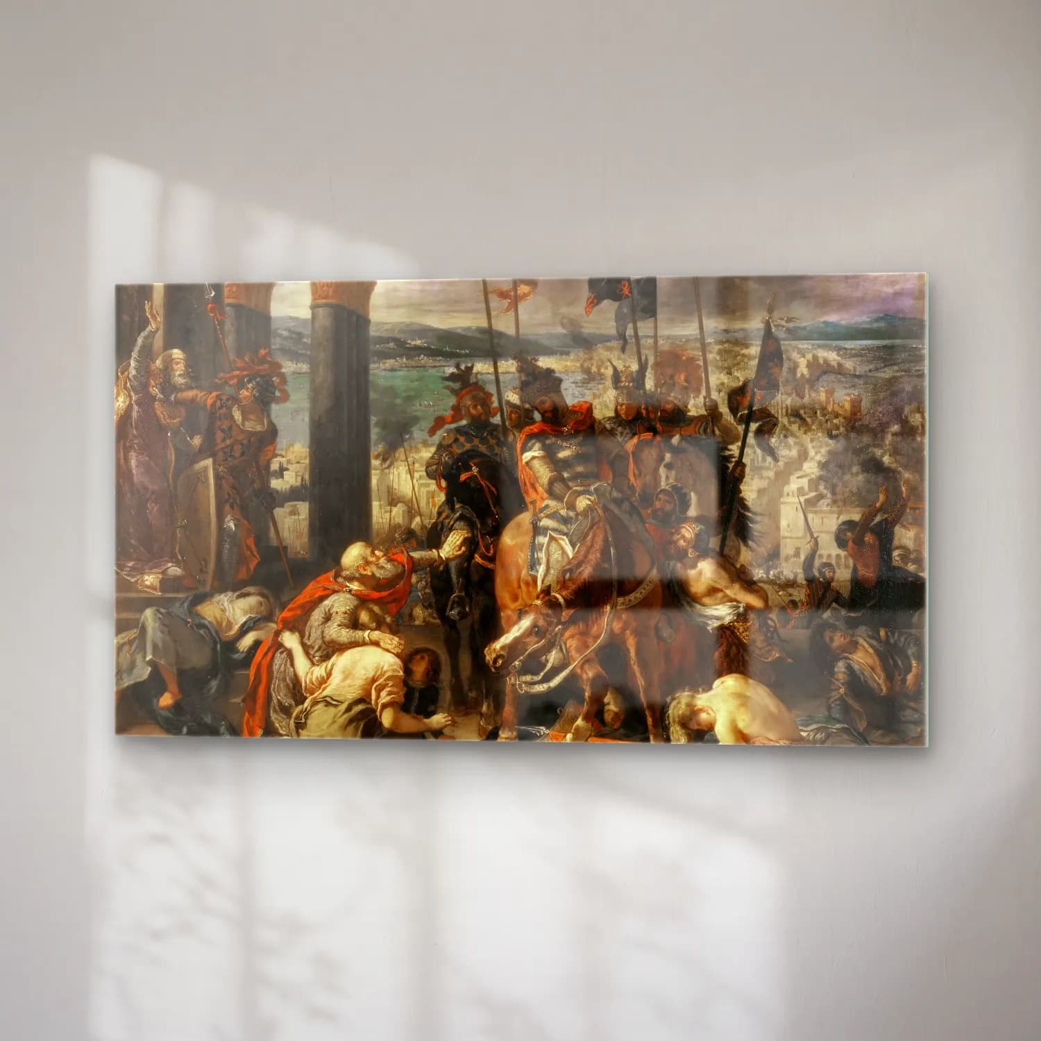 Eugene Delacroix – Entry of the Crusaders in Constantinople cam tablo — sağ açıdan görünüm