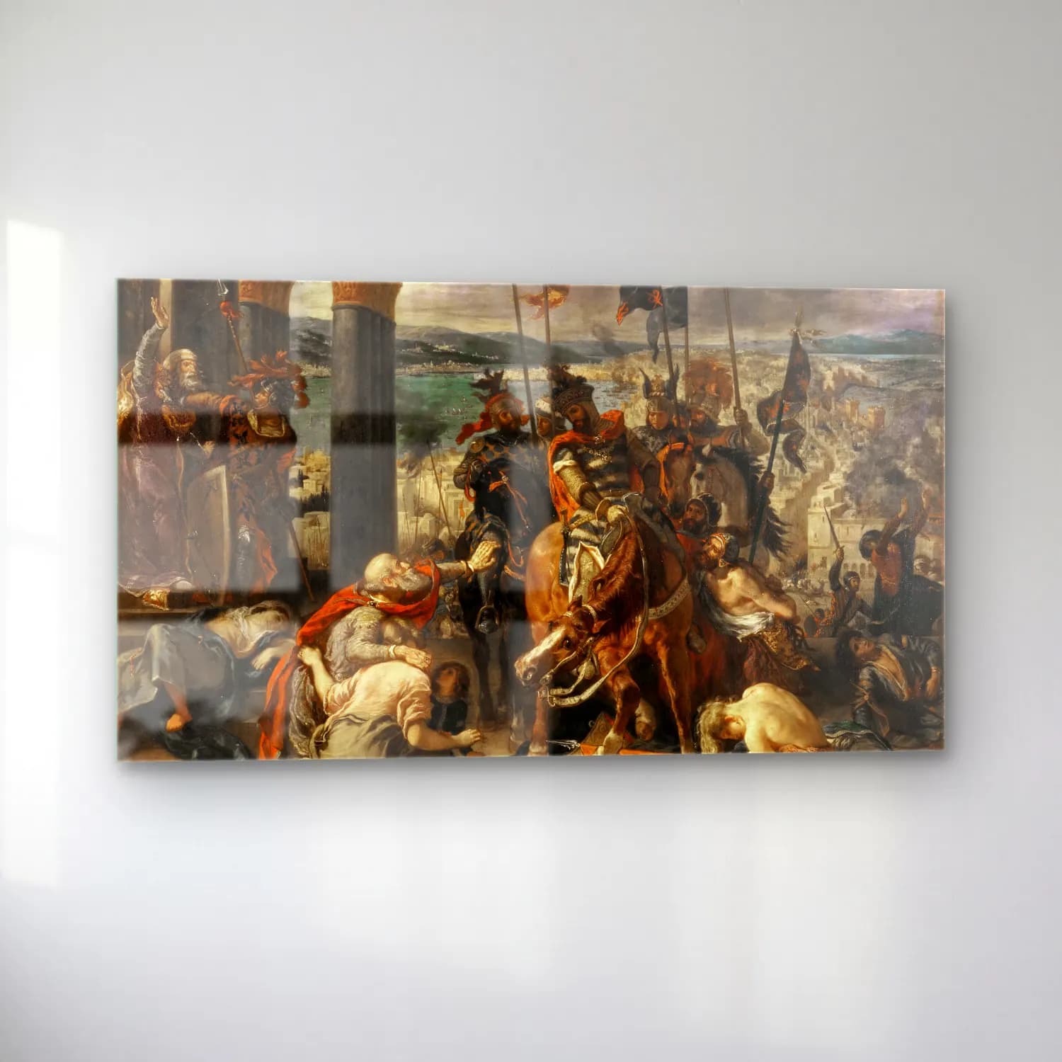 Eugene Delacroix – Entry of the Crusaders in Constantinople cam tablo — sol açıdan görünüm