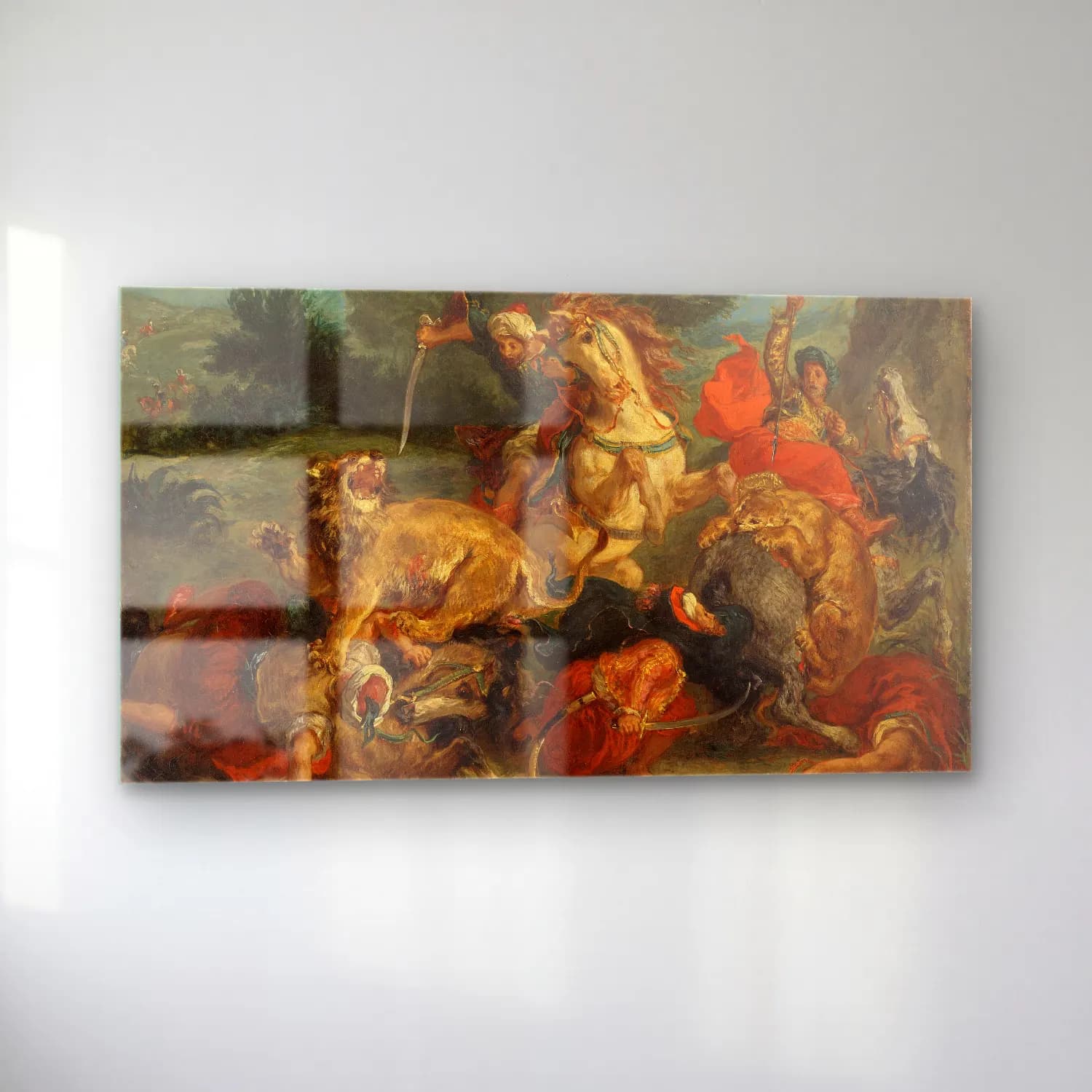 Eugene Delacroix – La Chasse aux lions cam tablo — sol açıdan görünüm