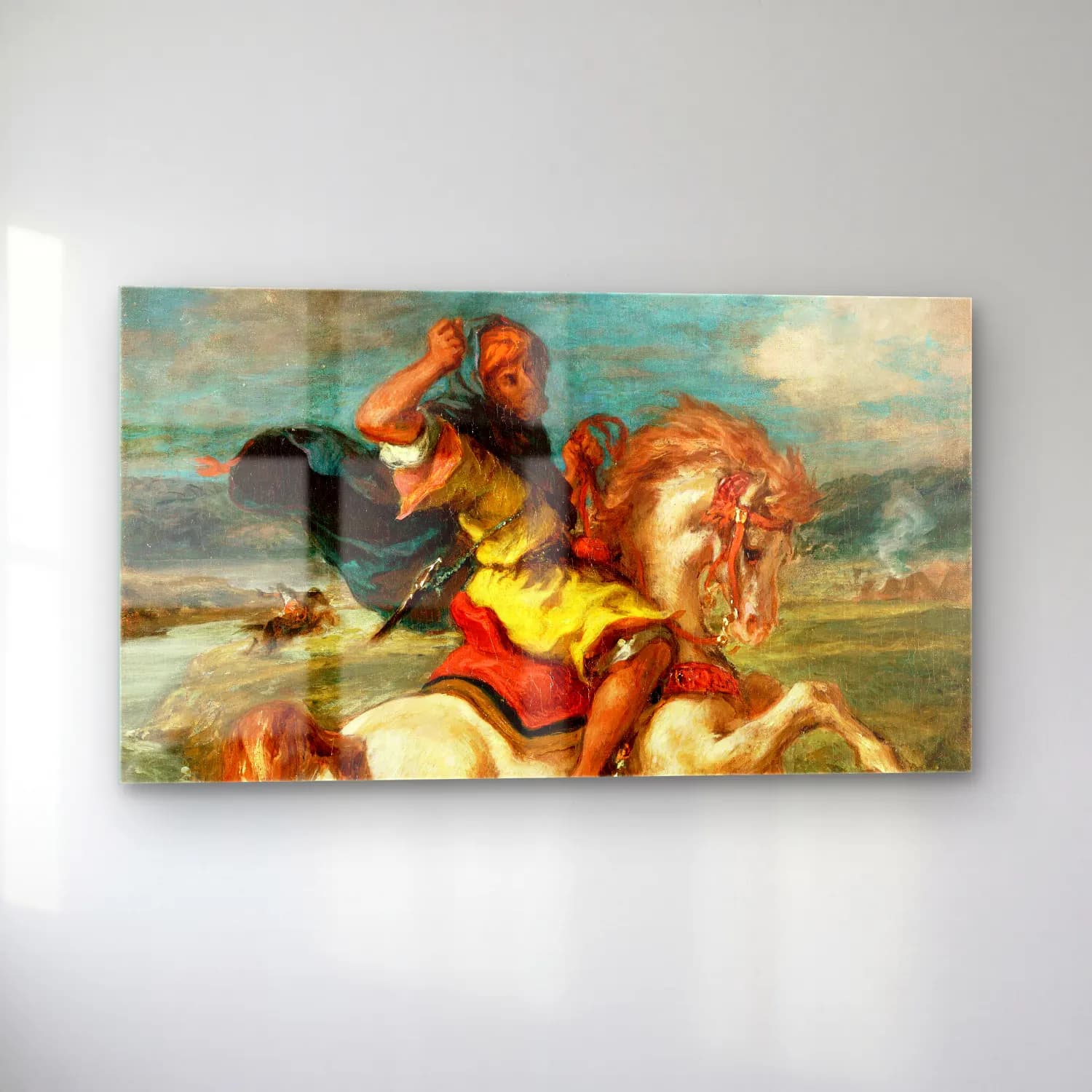 Eugene Delacroix – Moroccan Horseman Crossing a Ford cam tablo — sol açıdan görünüm