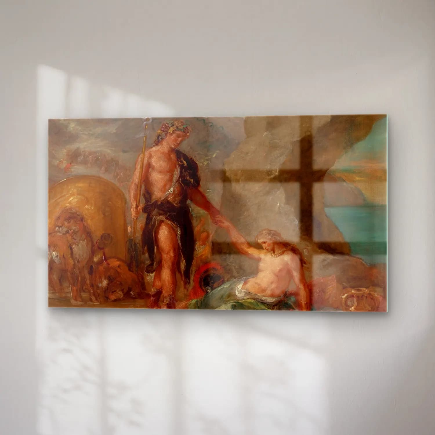 Eugene Delacroix – The Autumn – Bacchus and Ariadne cam tablo — sağ açıdan görünüm