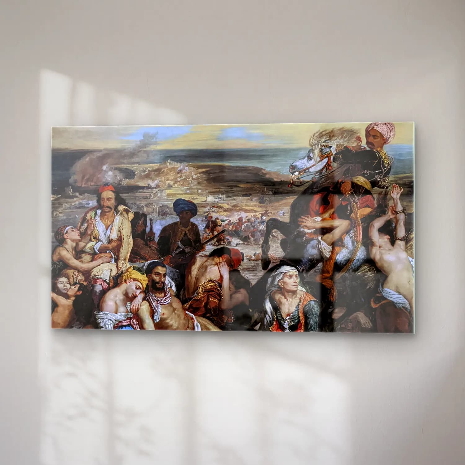 Eugene Delacroix – The Massacre at Chios cam tablo — sağ açıdan görünüm