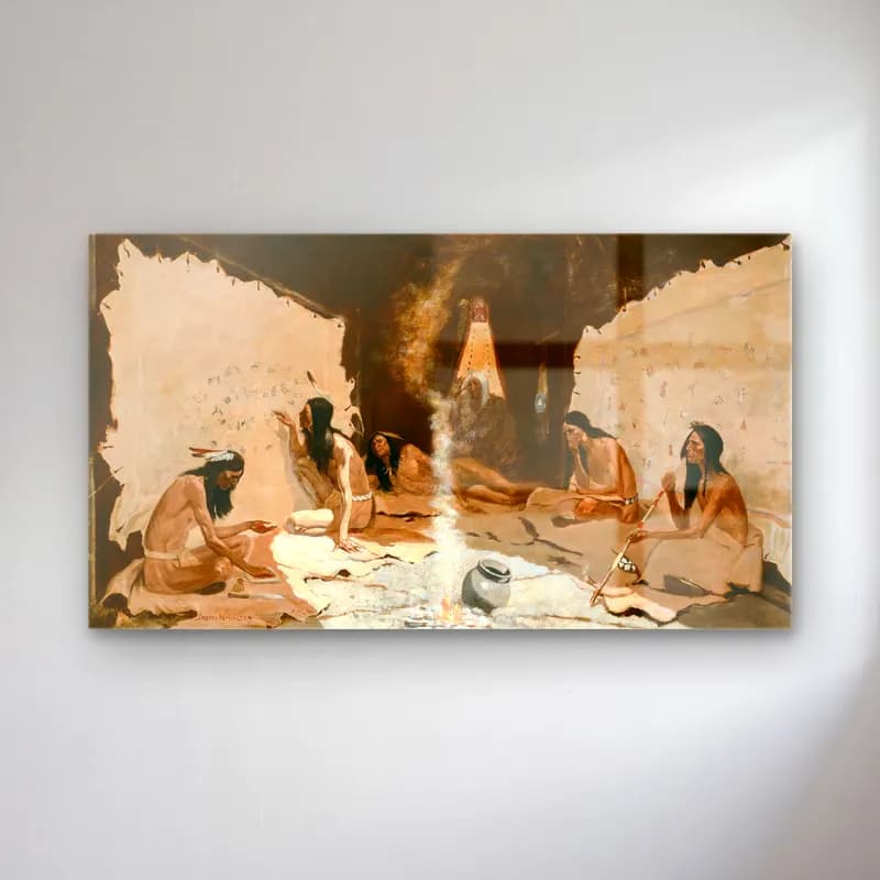 Frederic Remington – Historians of the Tribe cam tablo — Frederic Remington – Historians of the Tribe — yağlı boya dini sahne