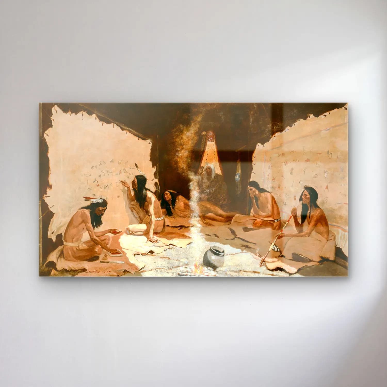 Frederic Remington – Historians of the Tribe cam tablo — Frederic Remington – Historians of the Tribe — yağlı boya dini sahne