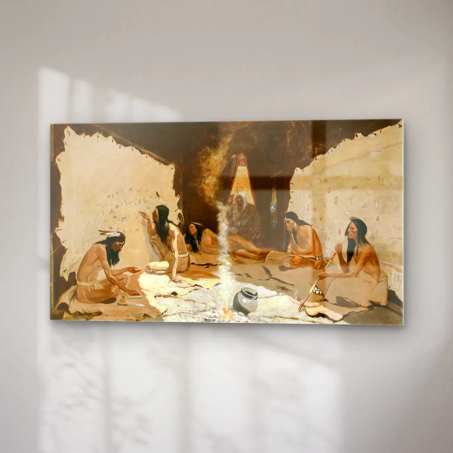 Frederic Remington – Historians of the Tribe cam tablo — sağ açıdan görünüm