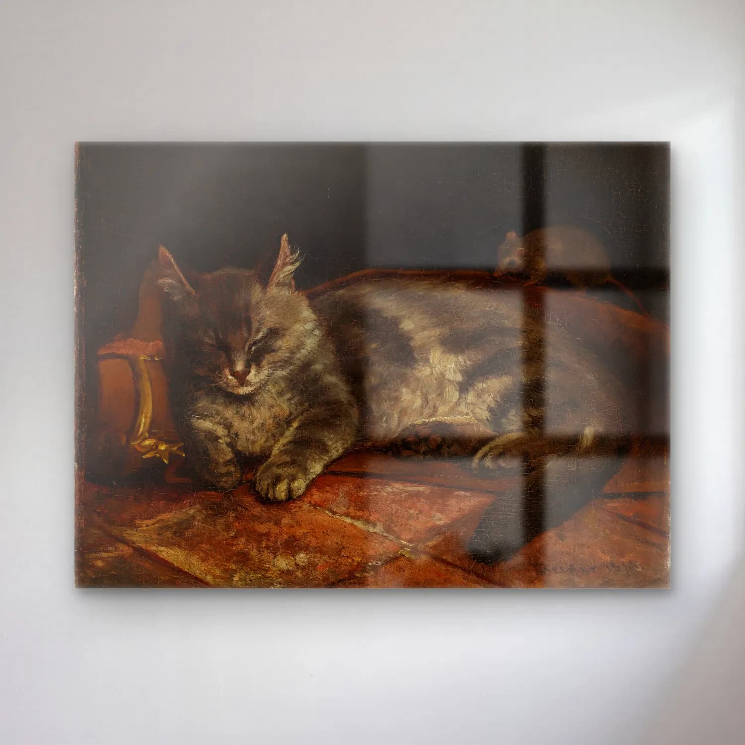 Yağlı Boya Kedi No. 11 cam tablo — Yağlı Boya Kedi No. 11 — yağlı boya kedi