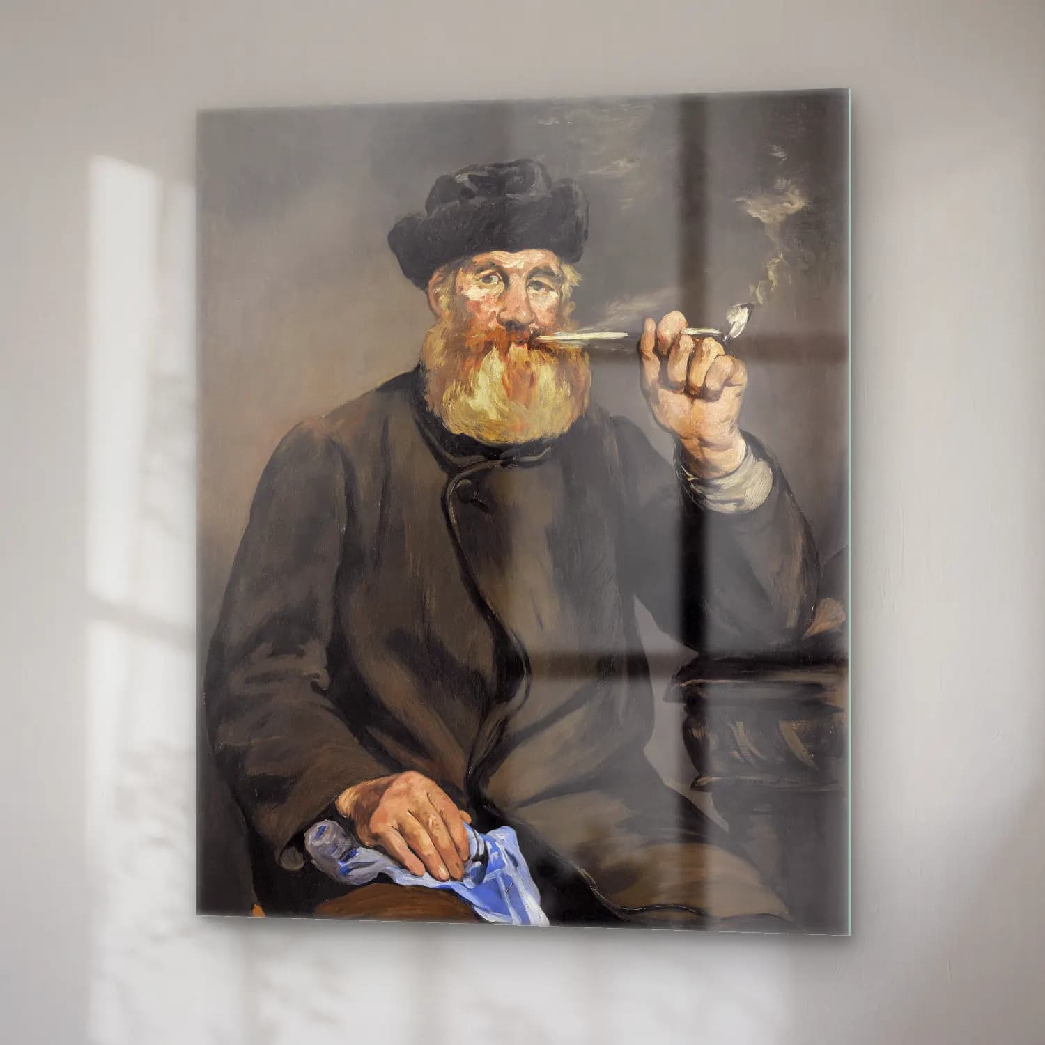 Yağlı Boya Erkek Portresi No. 29 cam tablo — sağ açıdan görünüm