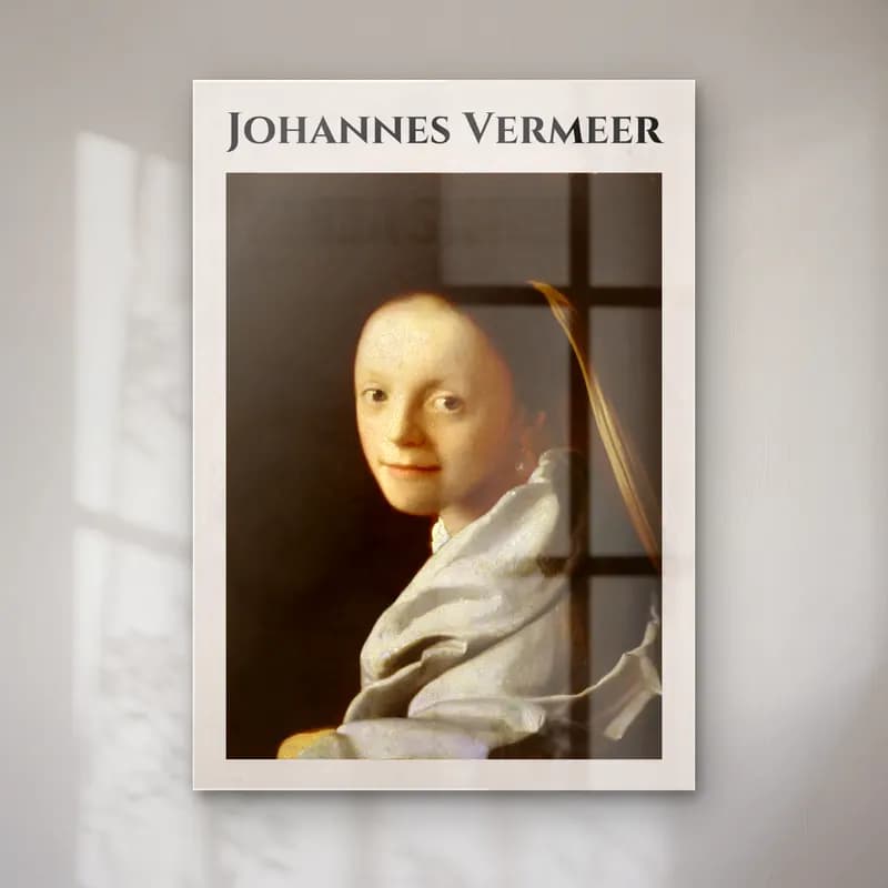 Johannes Vermeer – Kadın Portresi cam tablo — Johannes Vermeer – Kadın Portresi — yağlı boya kadın portresi