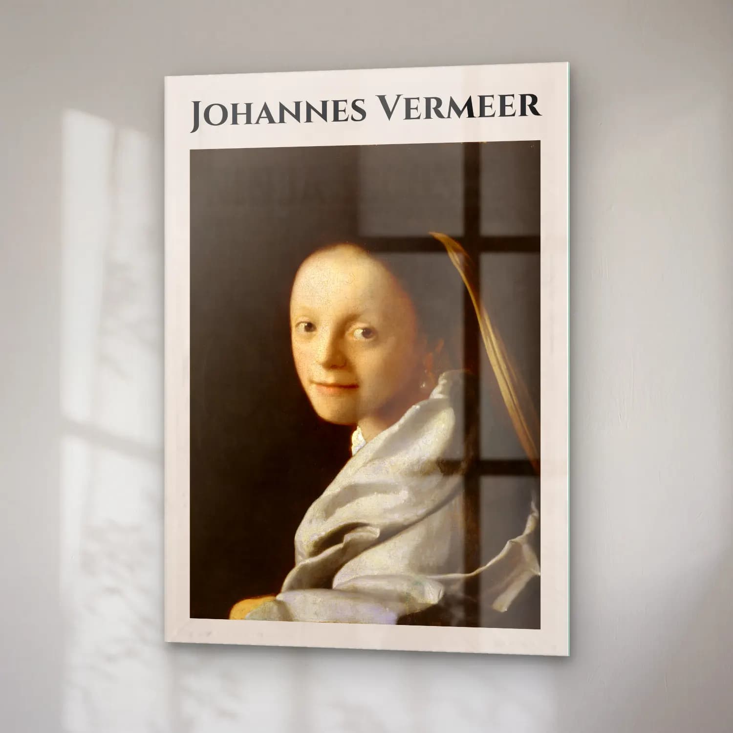 Johannes Vermeer – Kadın Portresi cam tablo — sağ açıdan görünüm