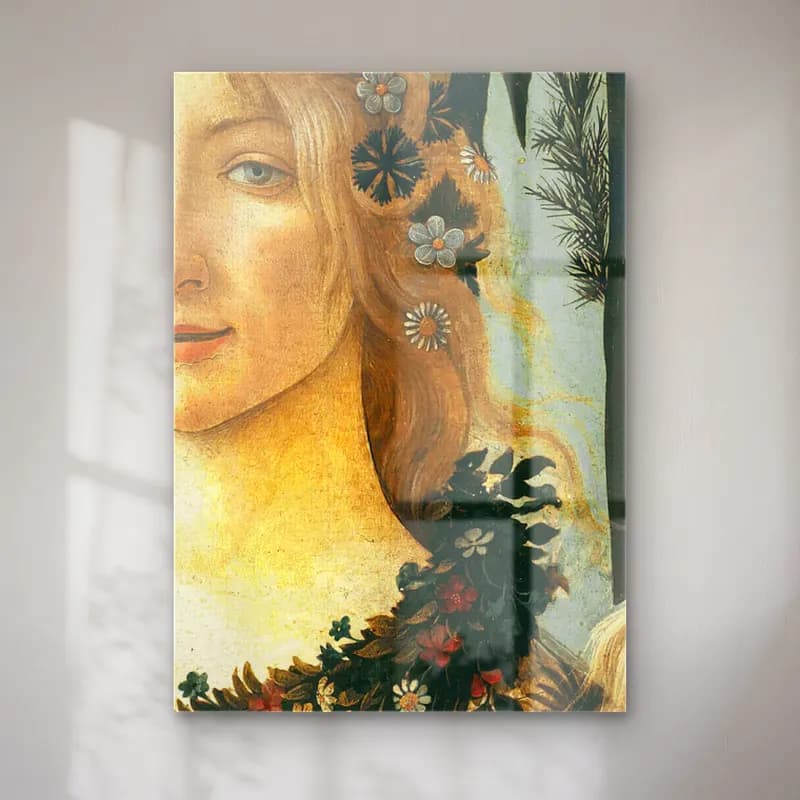 Sandro Botticelli – Kadın Portresi cam tablo — Sandro Botticelli – Kadın Portresi — yağlı boya kadın portresi