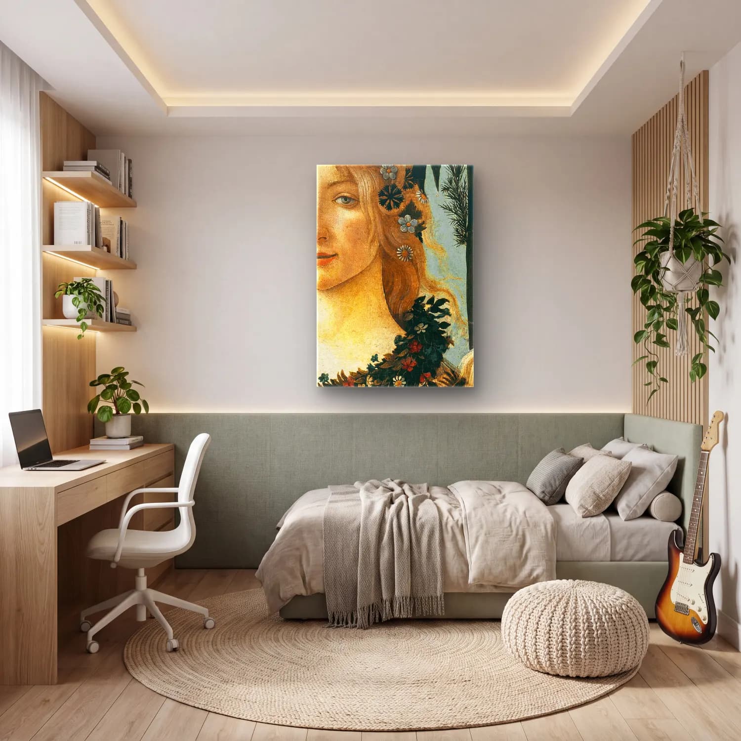 Sandro Botticelli – Kadın Portresi cam tablo — genç odasında