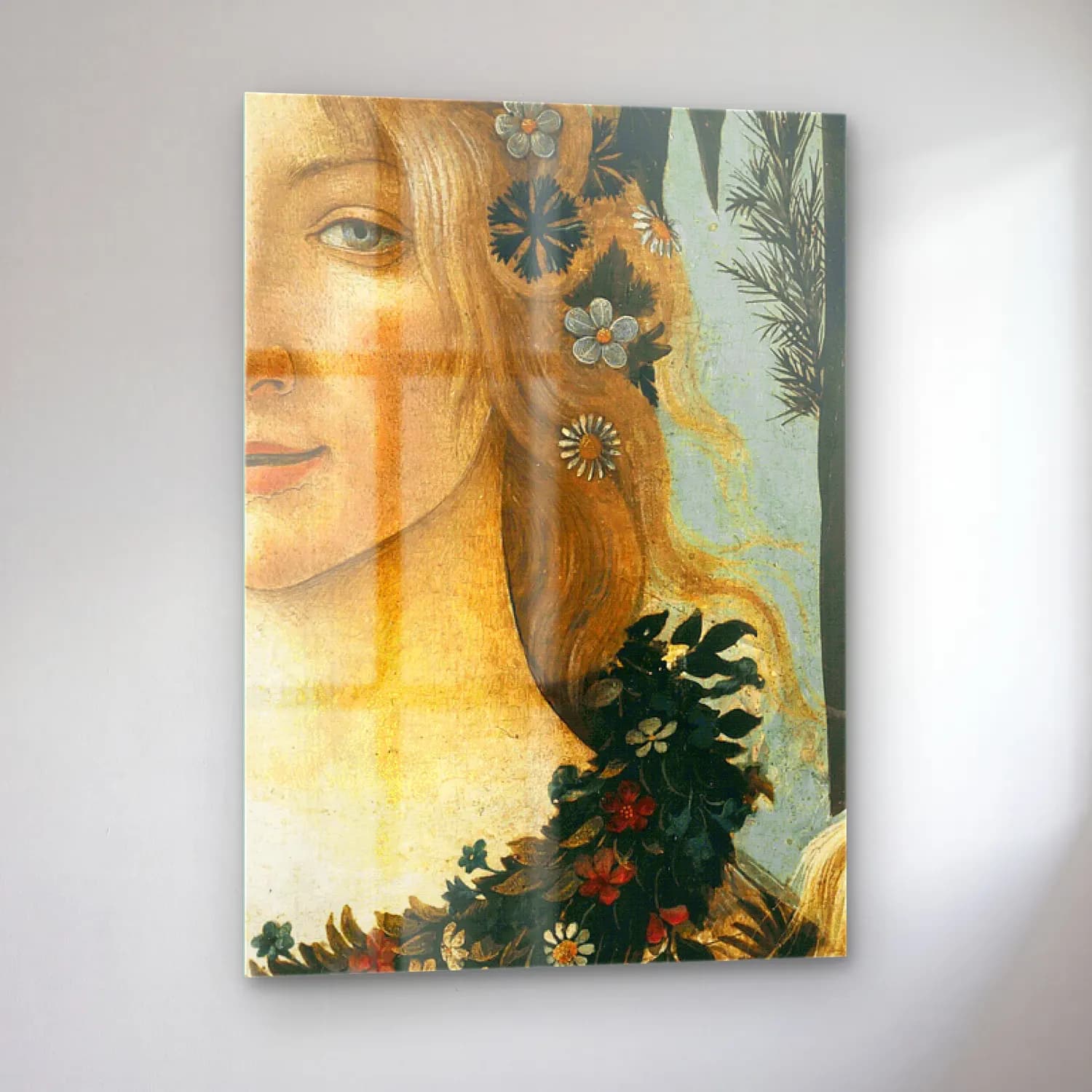 Sandro Botticelli – Kadın Portresi cam tablo — sol açıdan görünüm
