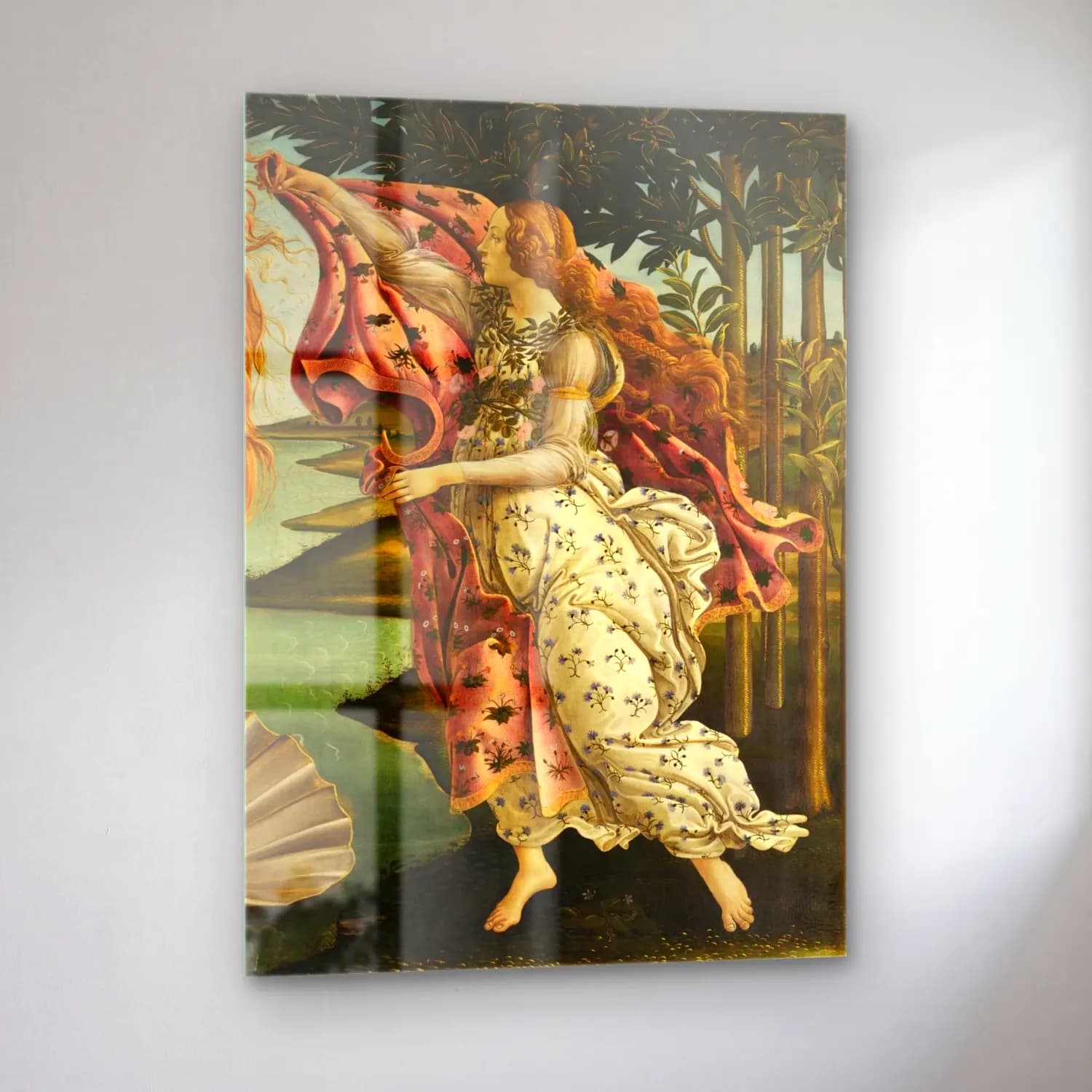 Sandro Botticelli – Mitolojik Sahne cam tablo — sol açıdan görünüm
