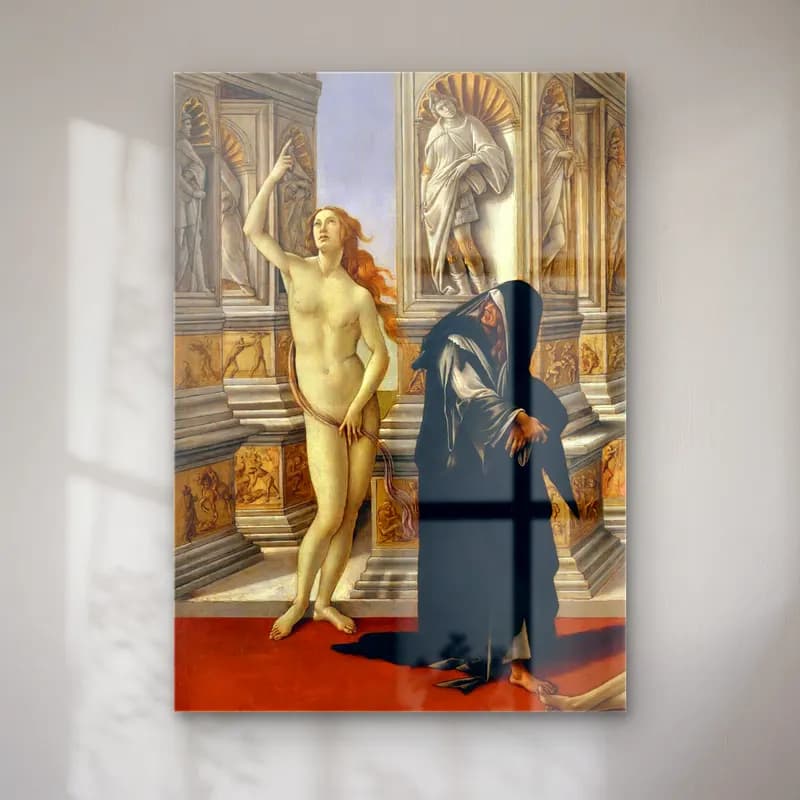 Sandro Botticelli – Figür Çalışması cam tablo — Sandro Botticelli – Figür Çalışması — yağlı boya figür çalışması