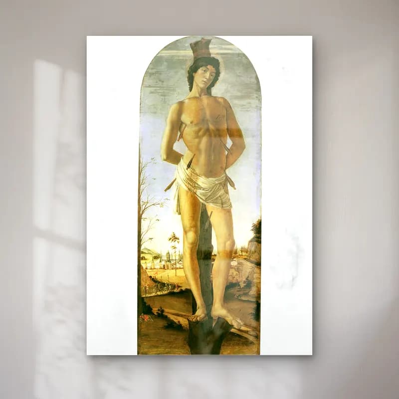 Sandro Botticelli – Figür Çalışması – Bej Tonlar cam tablo — Sandro Botticelli – Figür Çalışması – Bej Tonlar — yağlı boya figür çalışması