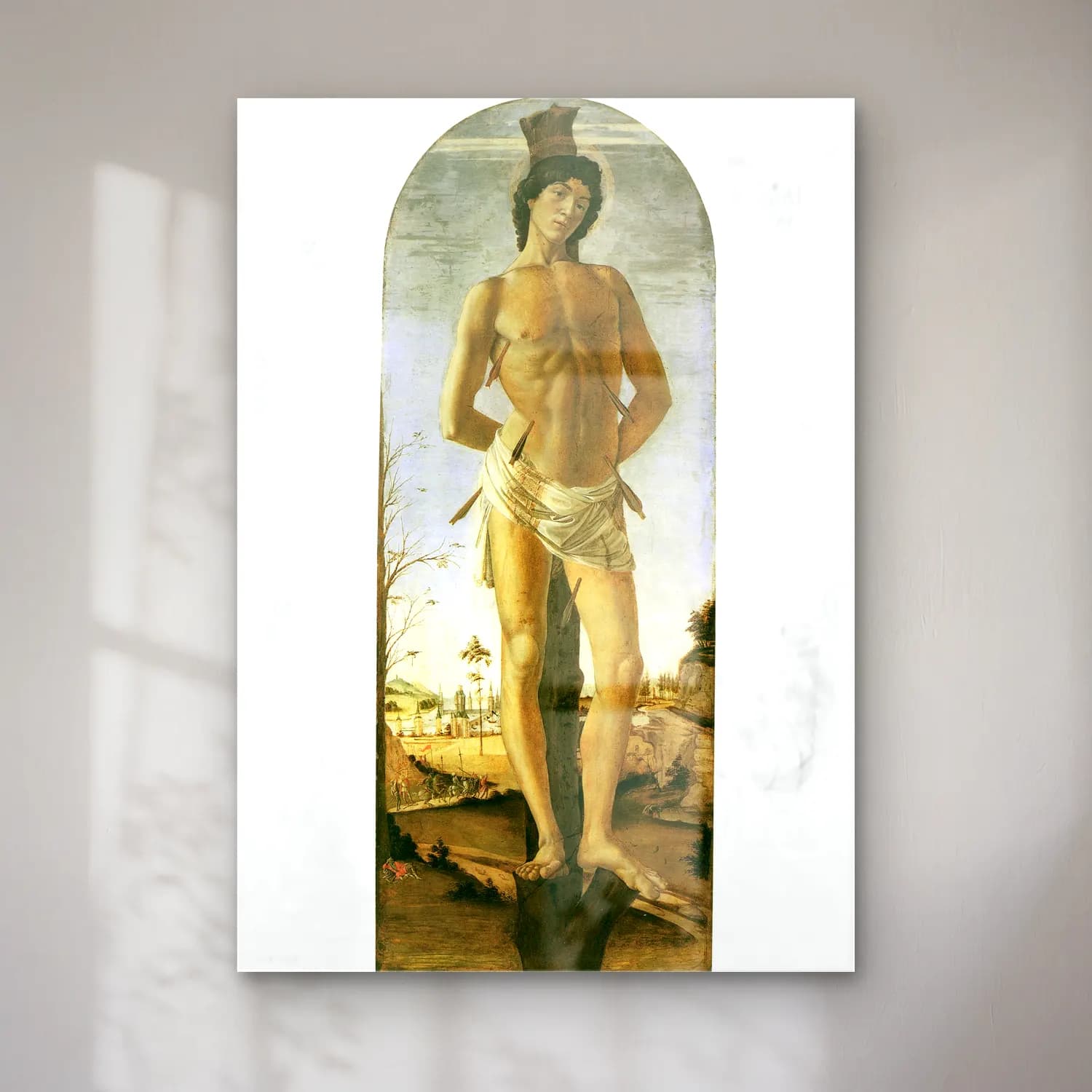 Sandro Botticelli – Figür Çalışması – Bej Tonlar cam tablo — Sandro Botticelli – Figür Çalışması – Bej Tonlar — yağlı boya figür çalışması
