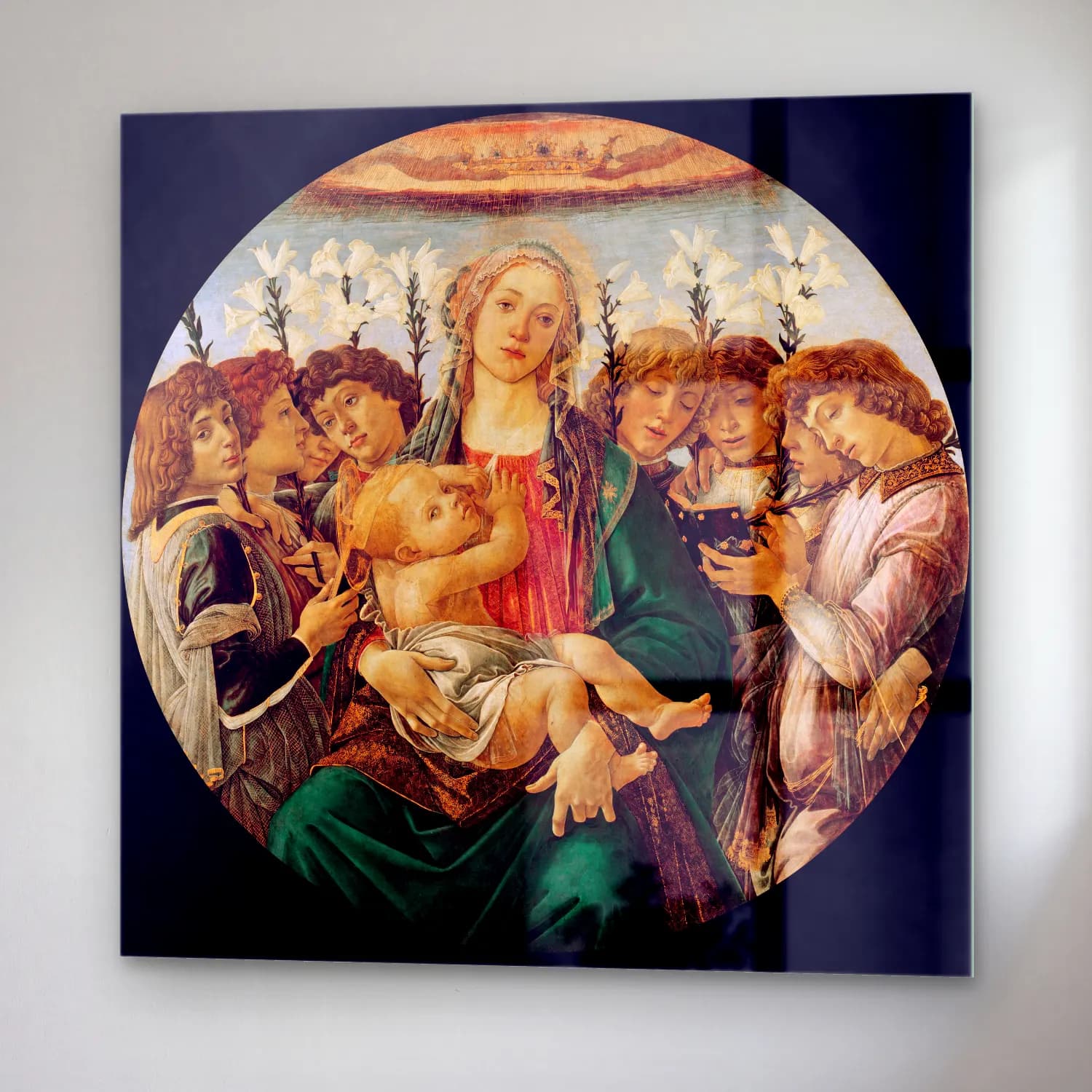 Sandro Botticelli – Dini Sahne No. 9 cam tablo — sağ açıdan görünüm