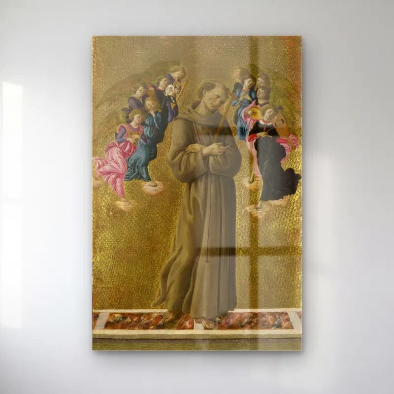 Sandro Botticelli – Dini Sahne – Bej Tonlar cam tablo — Sandro Botticelli – Dini Sahne – Bej Tonlar — yağlı boya dini sahne