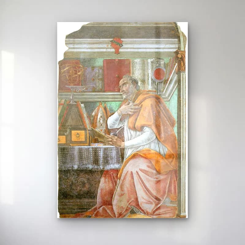 Sandro Botticelli – Dini Sahne – Turuncu Tonlar cam tablo — Sandro Botticelli – Dini Sahne – Turuncu Tonlar — vintage dini sahne